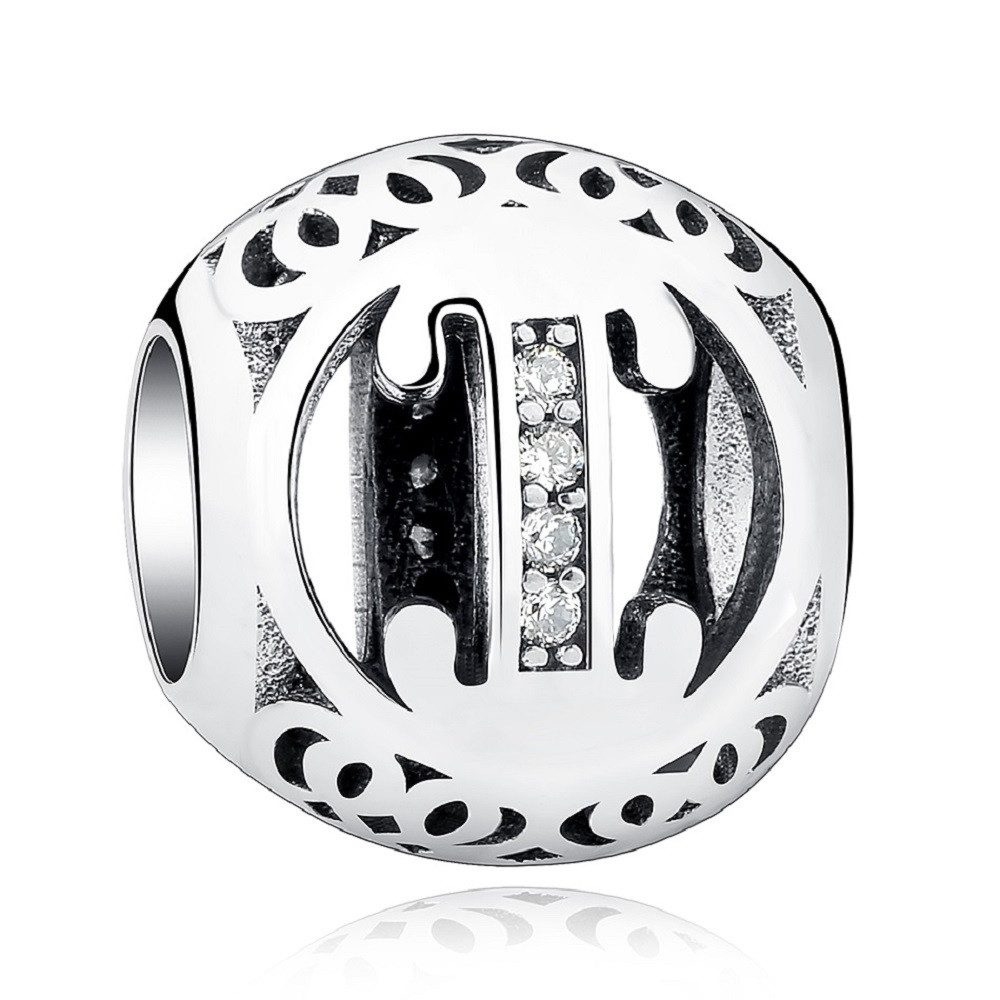 PANDACHARMS Charm Buchstabe Alphabet A-Z Kugel Buchstabe für Charm Armband, 925 Silber, Zirkonia – Bild 2 von 3