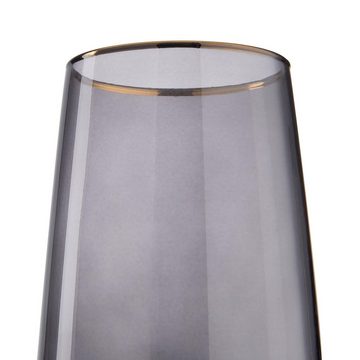 BUTLERS Glas TOUCH OF GOLD 6x Longdrinkglas mit Goldrand 480ml, Glas