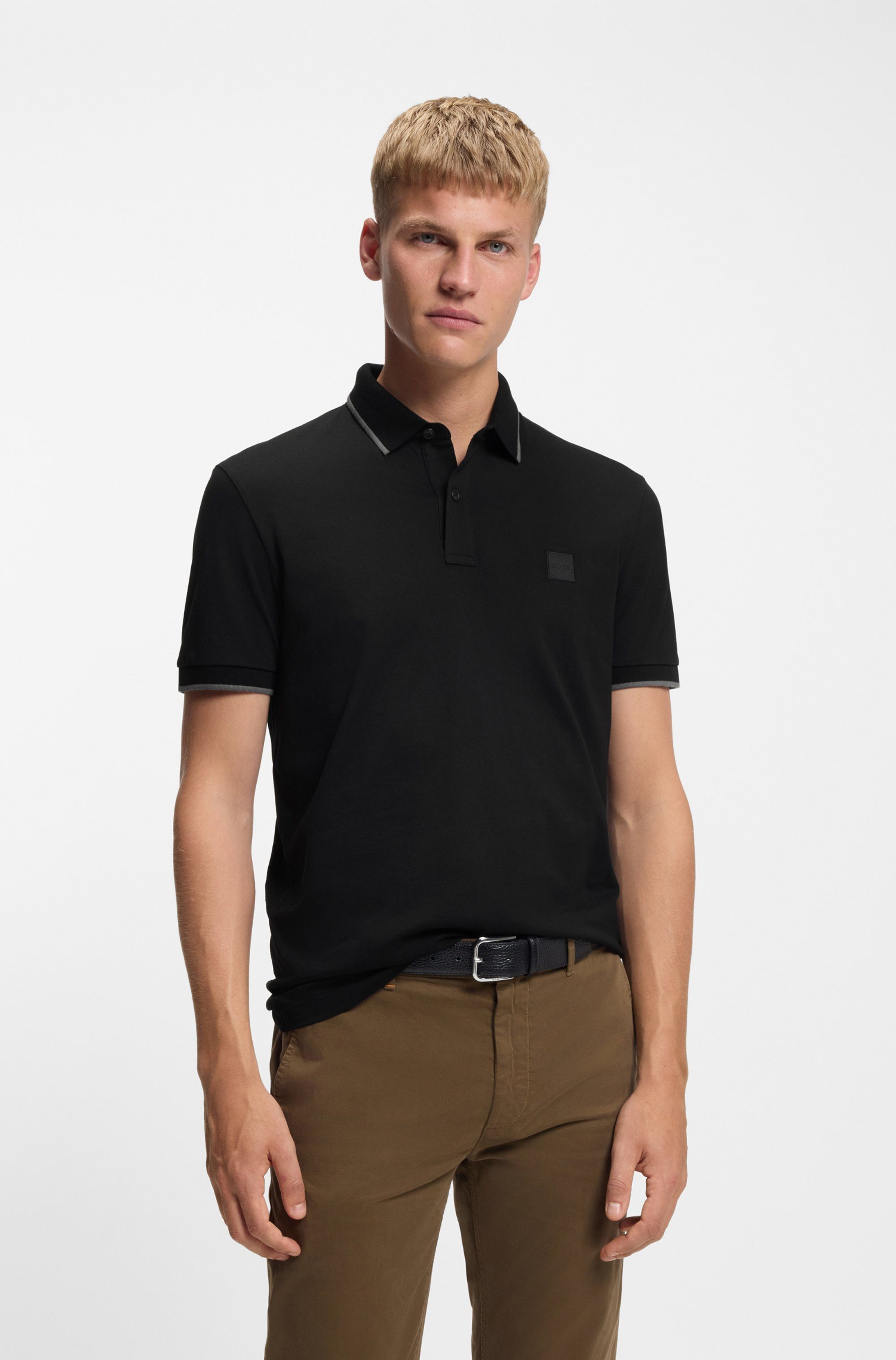BOSS ORANGE Poloshirt Passertip mit BOSS Logo-Badge – Bild 4 von 5