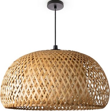 Paco Home Pendelleuchte PESA, ohne Leuchtmittel, Hängeleuchte Bambus Korblampen Boho Rattan Optik Natur E27