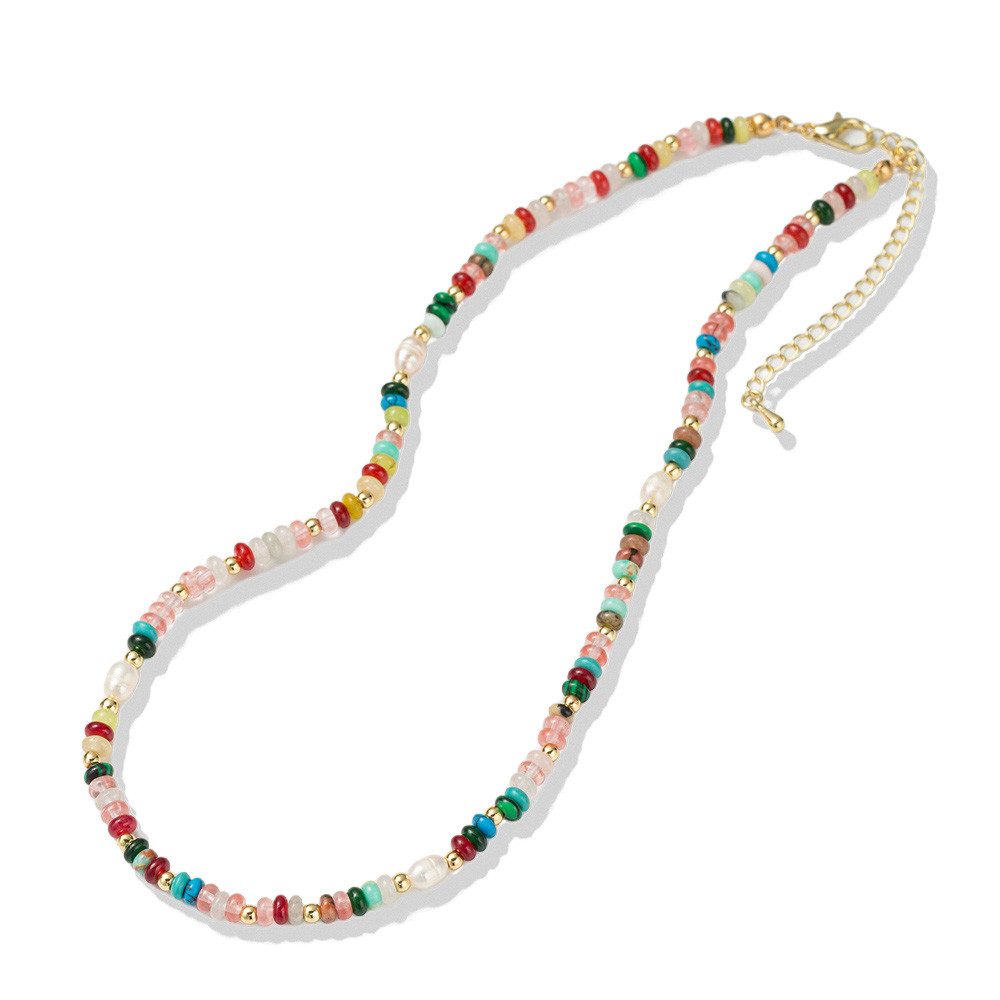 Firetti Collier Schmuck Geschenk Edelstahl Halsschmuck Halskette Edelstein, Made in Germany - mit Edelsteinen - mit Süßwasserzuchtperle