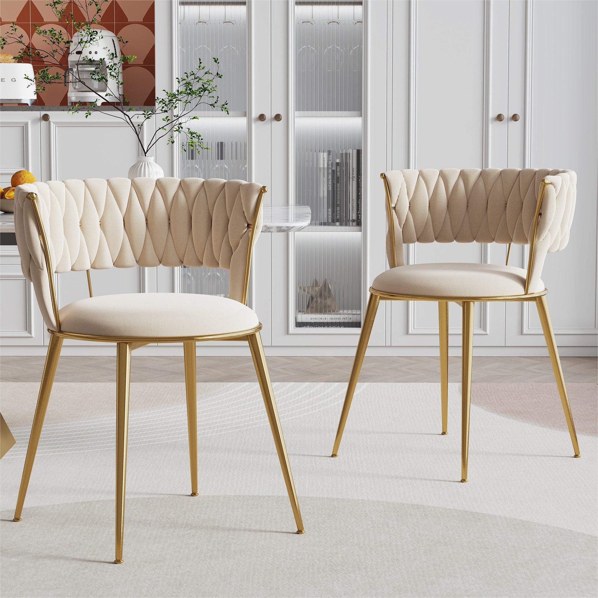 LVHOM Esszimmerstuhl Luxuriöse Samt-Stühle 2er-/4er-/6er-Set mit Rückenlehn günstig online kaufen