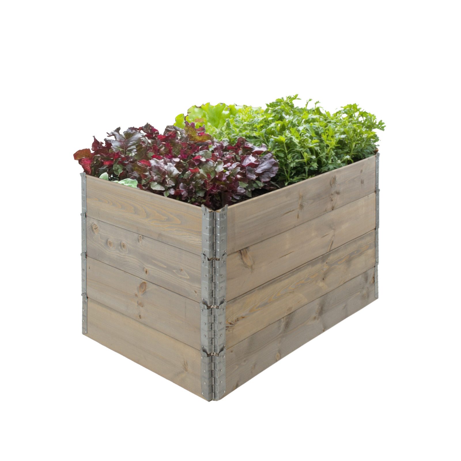 TRUTZHOLM Hochbeet Hochbeet aus Holz 120x80x80 cm Palettenrahmen 4-teilig stapelbar (Komplett-Set), Stecksystem aus 4 einzelnen Palettenrahmen