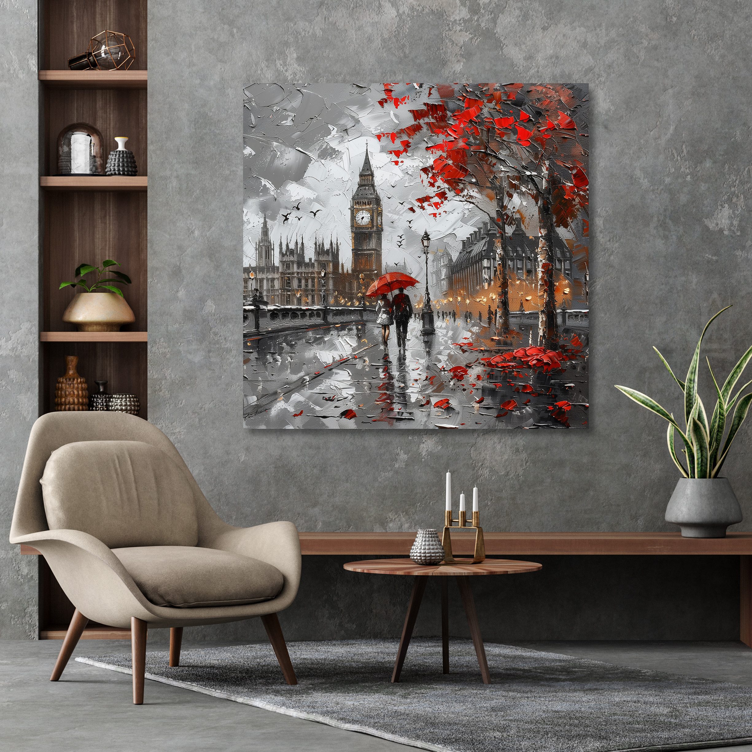 queence Leinwandbild Big Ben im Herbst, Architektonische Elemente, Bilder von Europa, Bilder von Liebespaaren, Brücken, Filmszene, Großbritannien, Jahreszeiten, Paar, Personen, Rain, Romantisch (1 St), Premium-Leinwandstoff, Handarbeit aus Deutschland