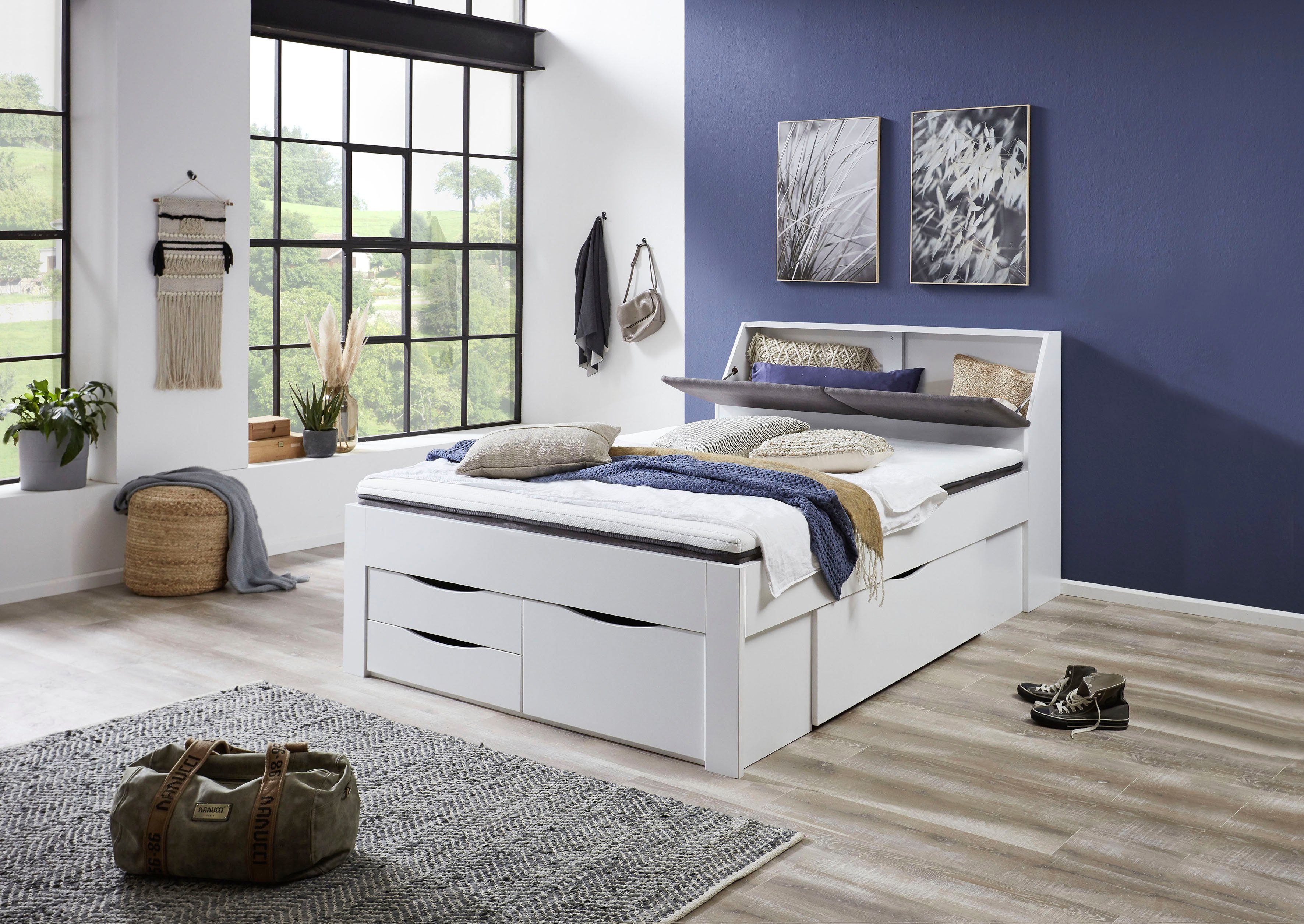 Relita Stauraumbett Maxi, mit Schubladen und Stauraum im Kopfteil