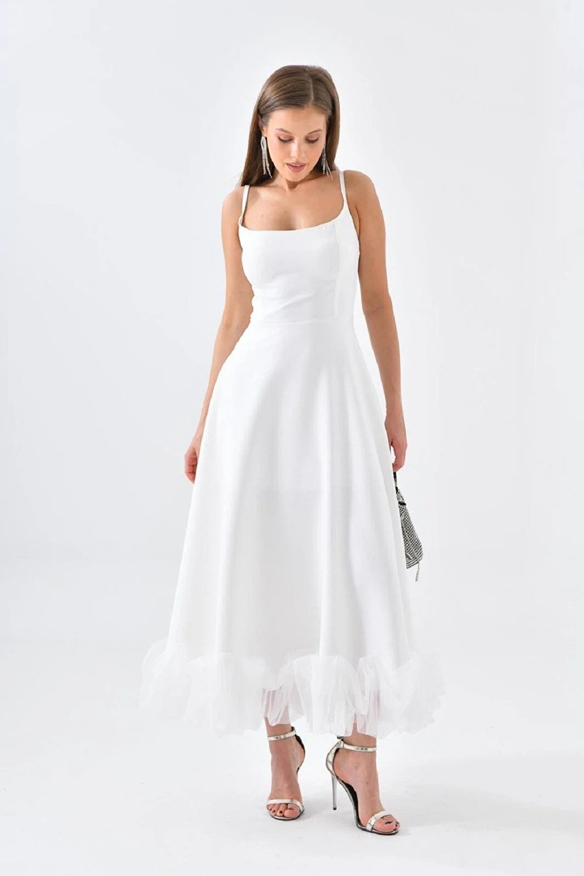 WOMAN VISION Minikleid Damen Baumwoll-Satin Kleid mit transparenten Details günstig online kaufen