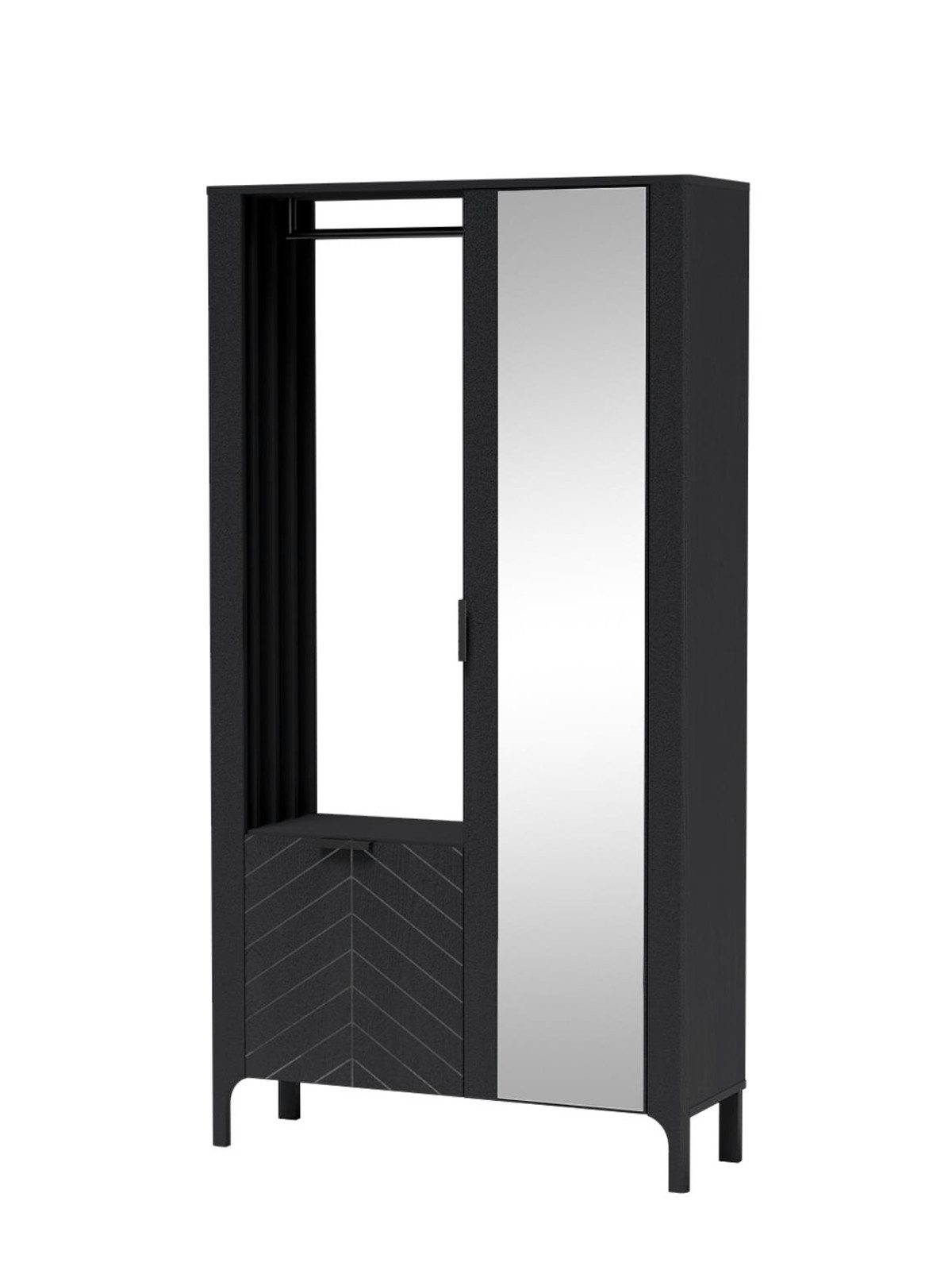 Compleo Garderoben-Set mit Spiegel und Kleiderstange, Elegant Design PLAYAS