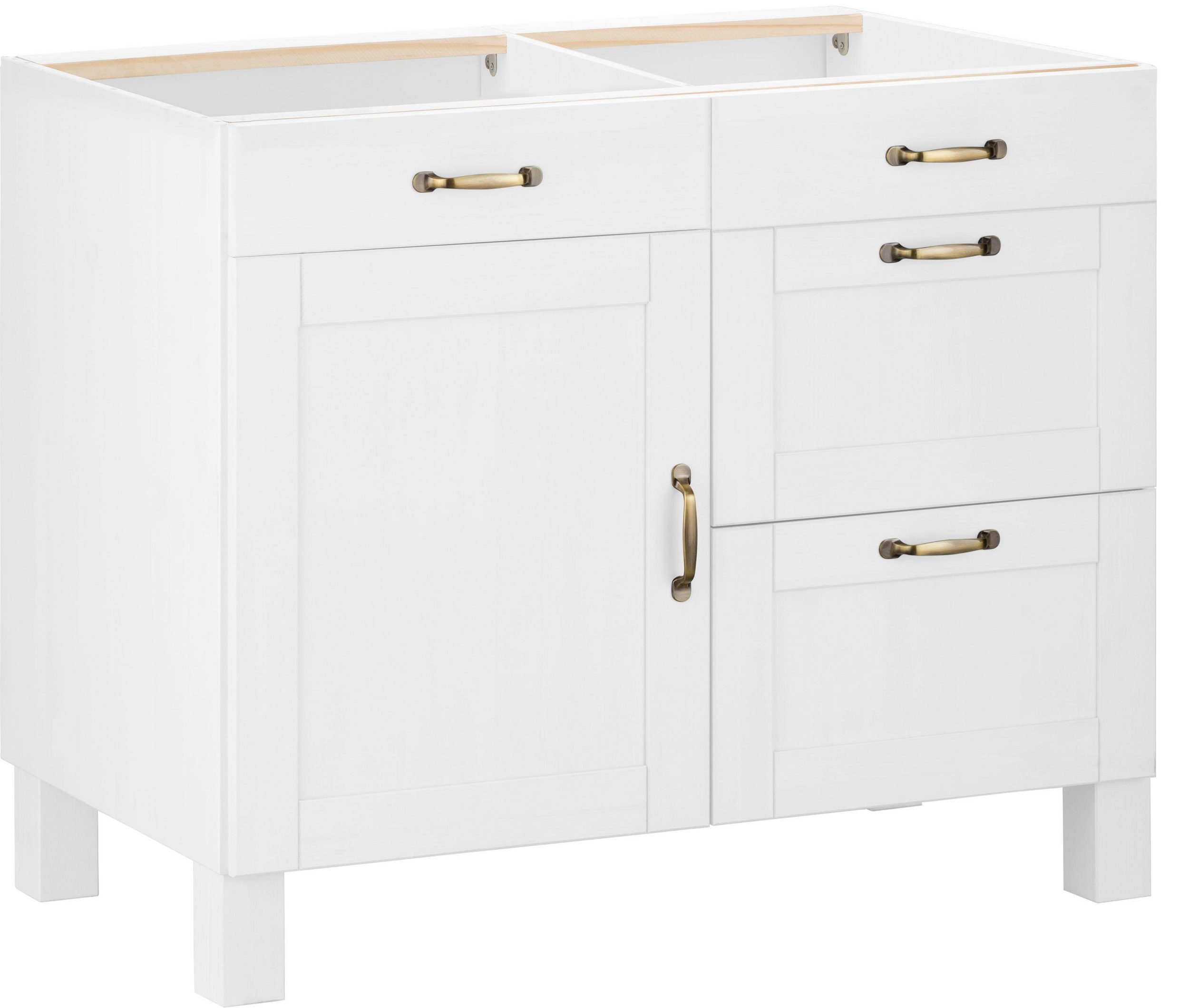 loft24 Unterschrank Delta Küchenunterschrank Küchenschrank, Kiefer, Landhaus