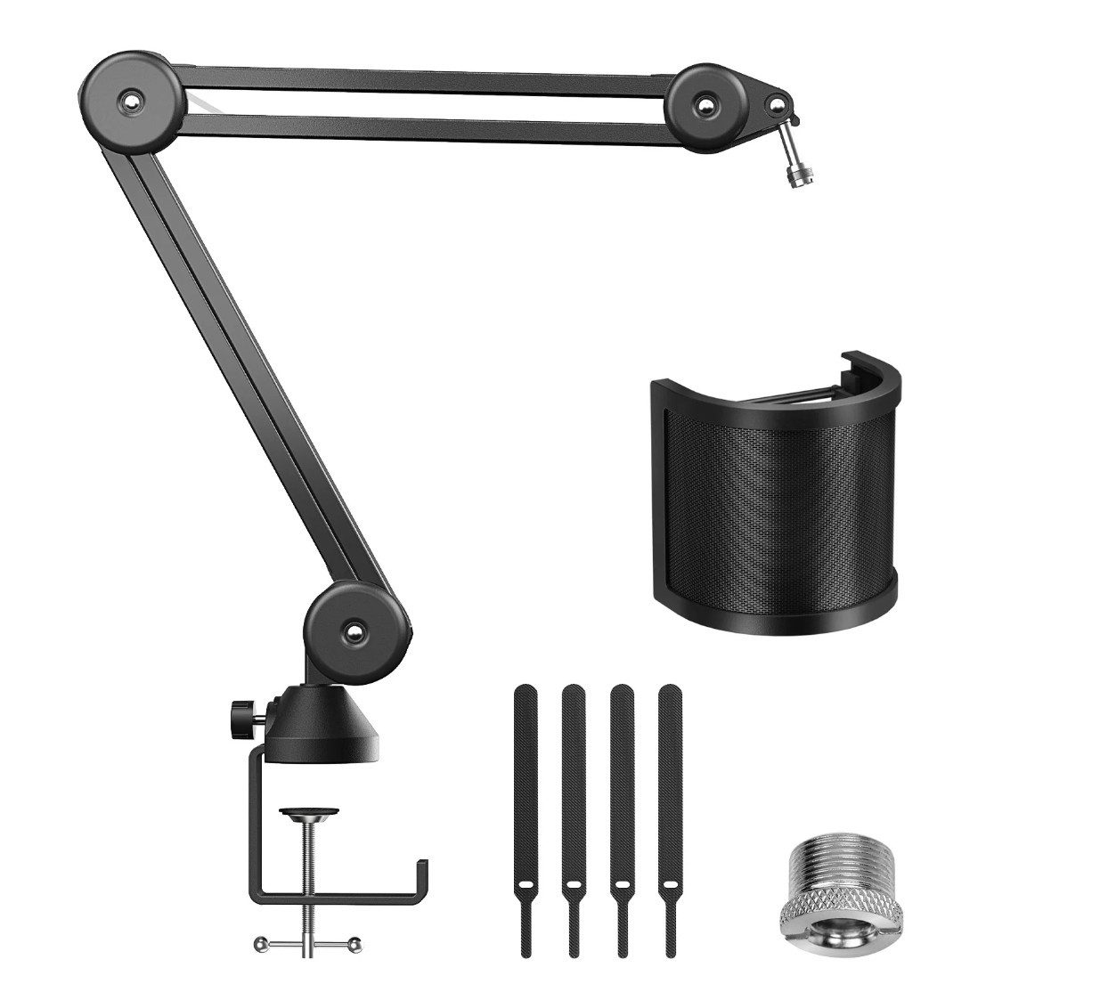 TONOR Mikrofon-Halterung TONOR T40 Mikrofonarm Tischhalterung bis 2kg mit Popfilter