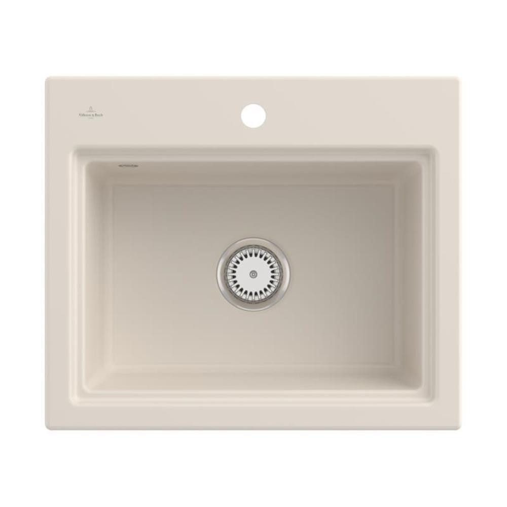 Villeroy & Boch Küchenspüle Subway Style 60 S Classicline KR Crema mit Handbetätigung und Abtropfg, 60/510 cm
