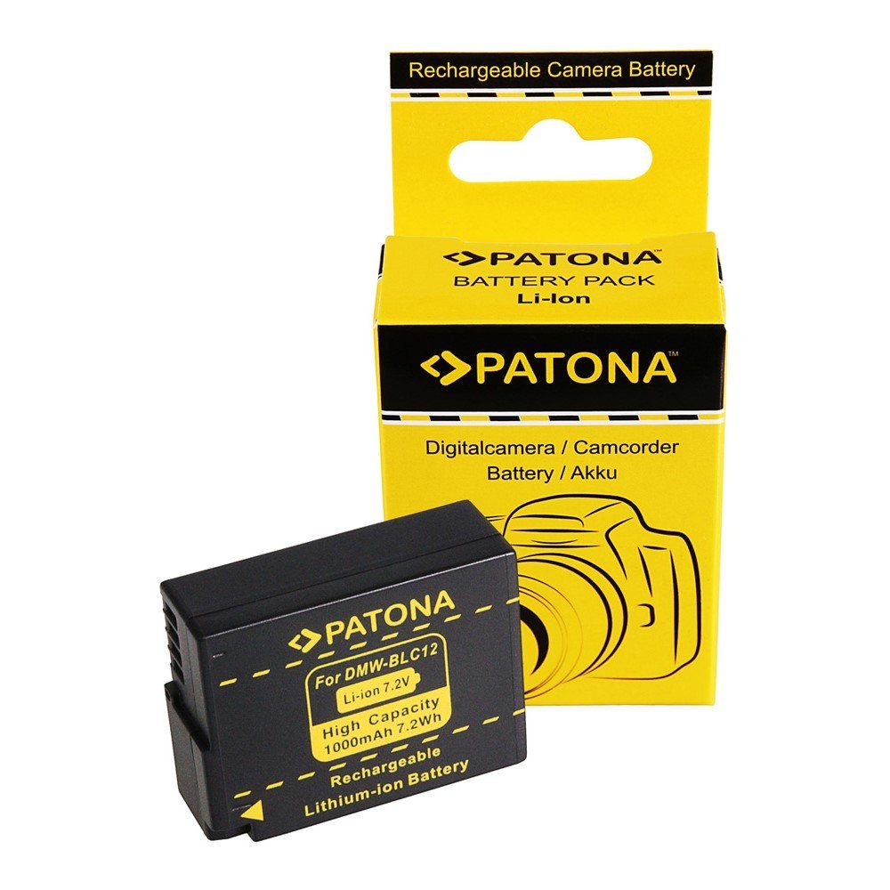 Patona Akku für Panasonic DMW-BLC12 Kamera-Akku Ersatzakku 1000 mAh (7,2 V, 1 St), Lumix DM FZ200 BLC12 BLC12PP FZ1000 G5 G6 GH2