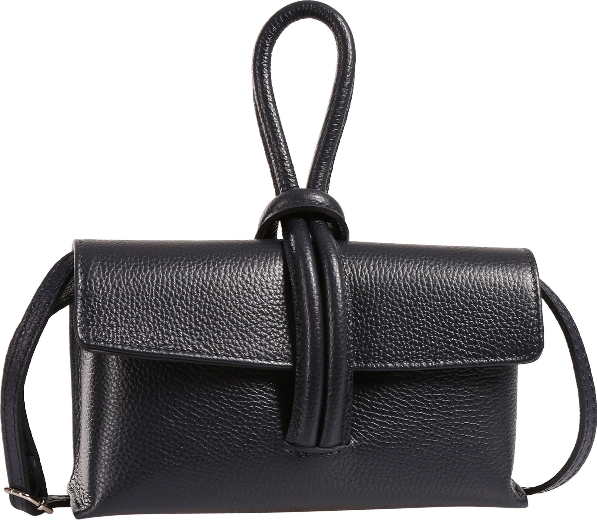 Toscanto Umhängetasche Toscanto Damen Abendtasche Umhängetasche (Abendtasche), Damen Leder Abendtasche, Umhängetasche, dunkelblau ca. 23cm