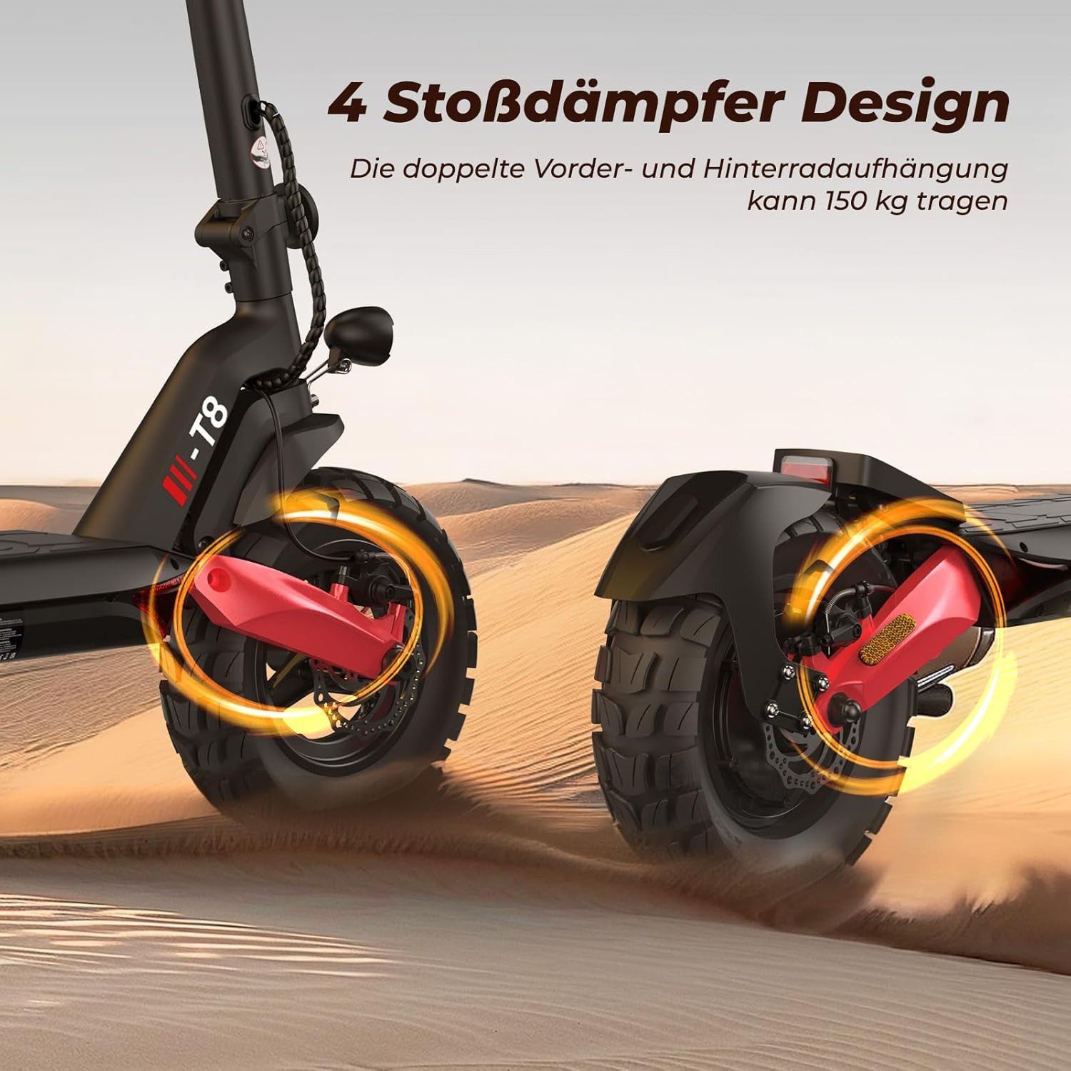 iscooter E-Scooter Elektro-Roller für den Geländeeinsatz 80-100km Reichweite, 500,00 W, 20,00 km/h, (1 tlg), 15Ah,doppelte Stoßdämpfung, klappbar, bis 150 kg belastbar