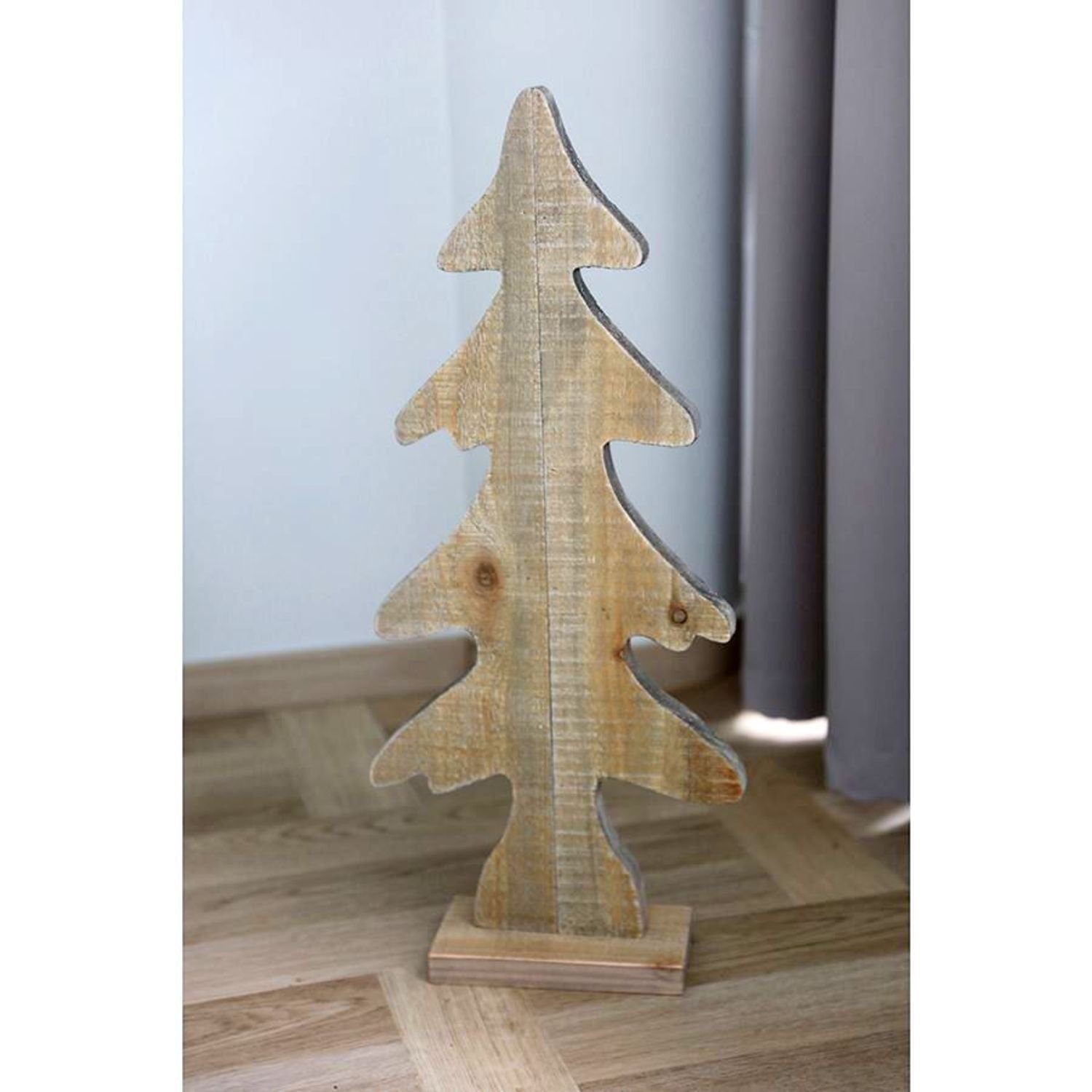 Dekotanne Holz-Weihnachtsbaum Weihnachtsbaum Künstlicher BURI Weihnachtsdeko Tannenbaum 28,5x65x10cm
