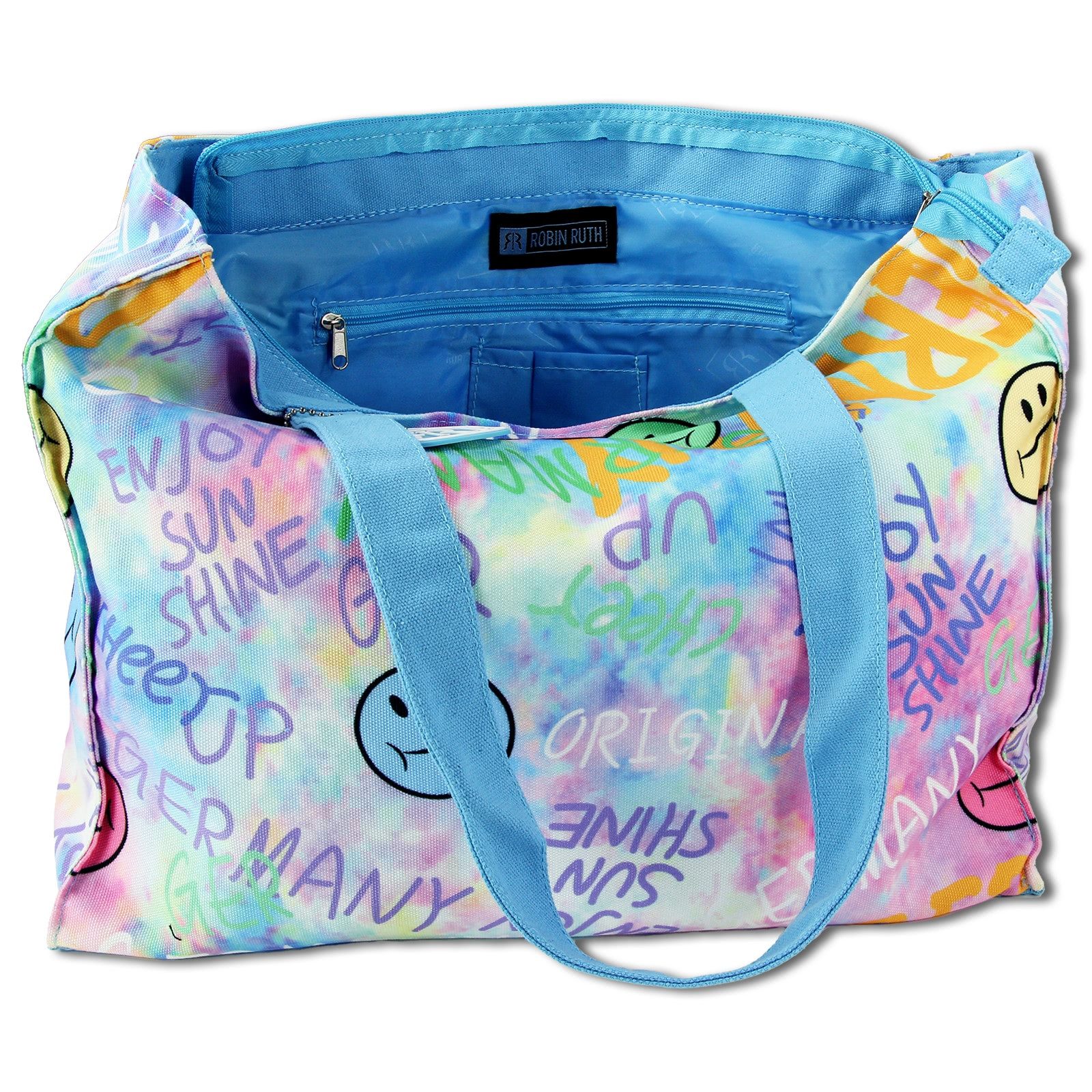 Robin Ruth Schultertasche Robin Ruth Schultertasche Baumwolle (Schultertasche), Damen, Jugend Schultertasche Baumwolle, Polyester, hellblau 36 x 28cm