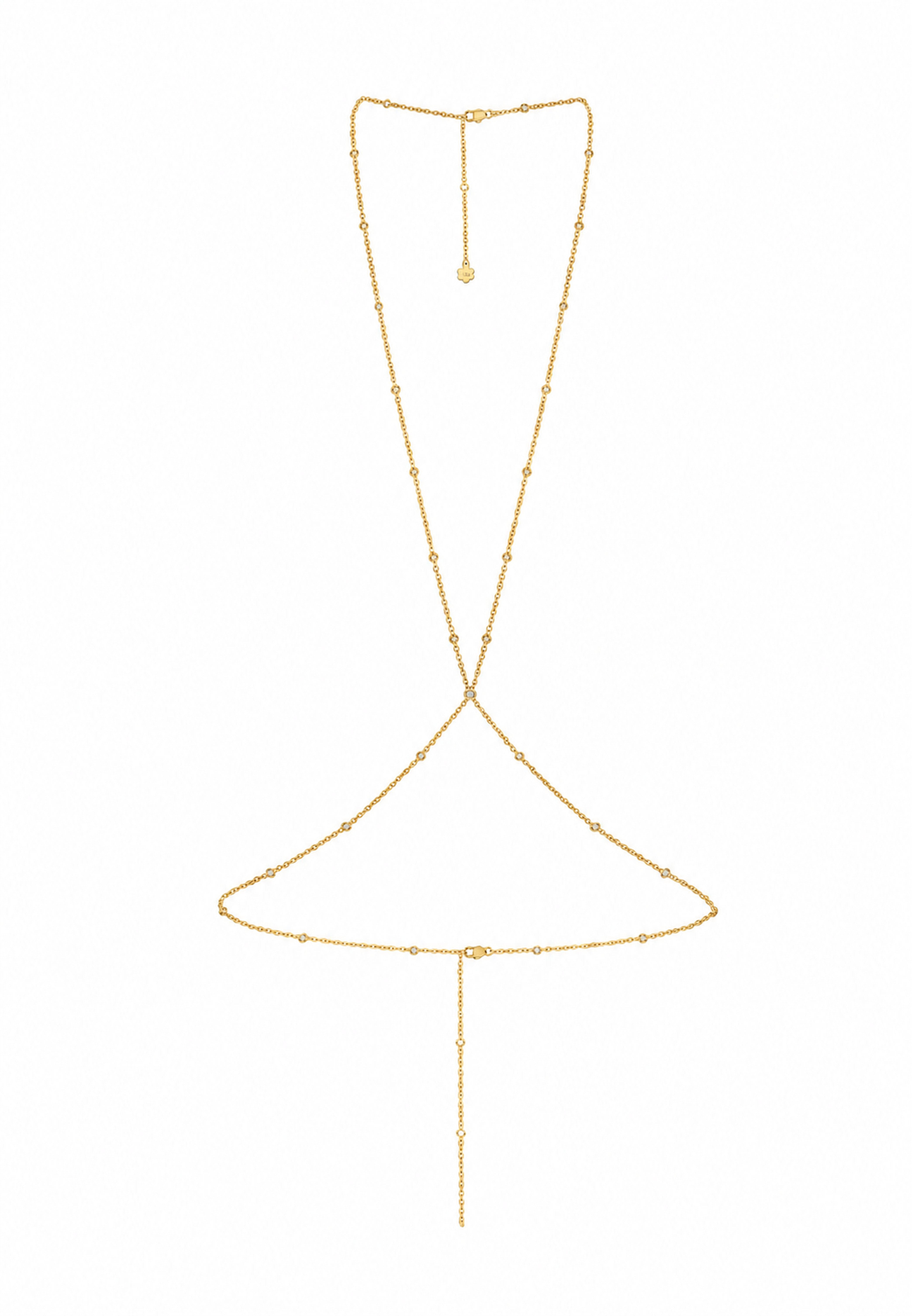 Hey Happiness Bauchkette Mehrlagige Edelstahl Körperkette mit Zirkonia Satellite, wasserfeste Body Chain & Bikini-Kette für Damen, Sommer Schmuck