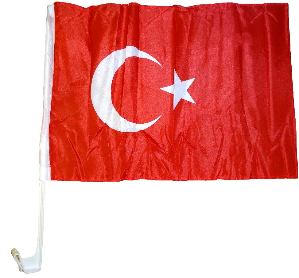 trends4cents Flagge Autoflagge 30 cm x Autofahne Fahne Autofahne Fensterflagge Flagge (Türkei), Auto 40
