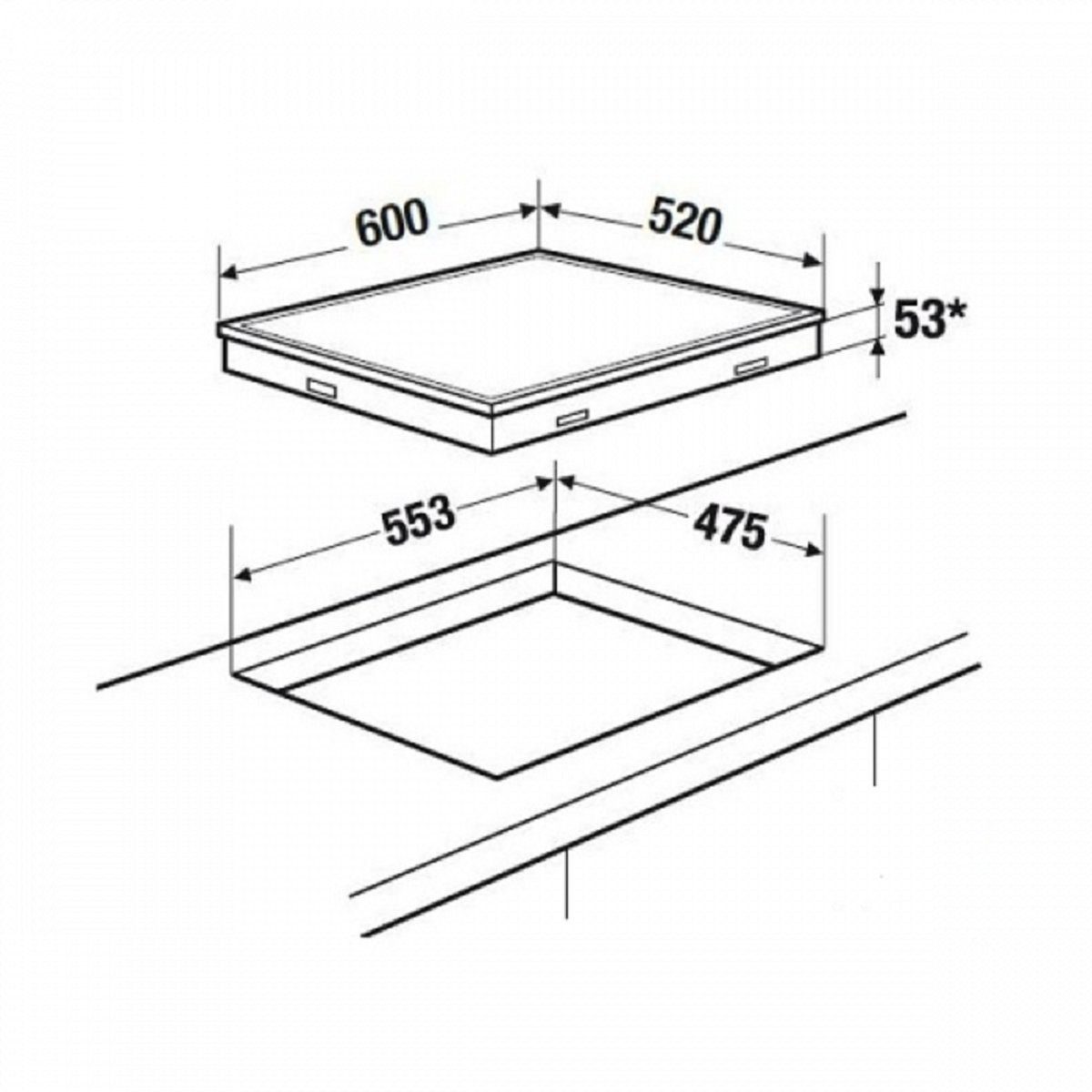 WOK Vitroceramic nicht Glas! Klugmann KT604.5BGLD, WOK-Aufsatz Gas-Kochfeld Hochwertig KT604.5BGLD, 4kW,