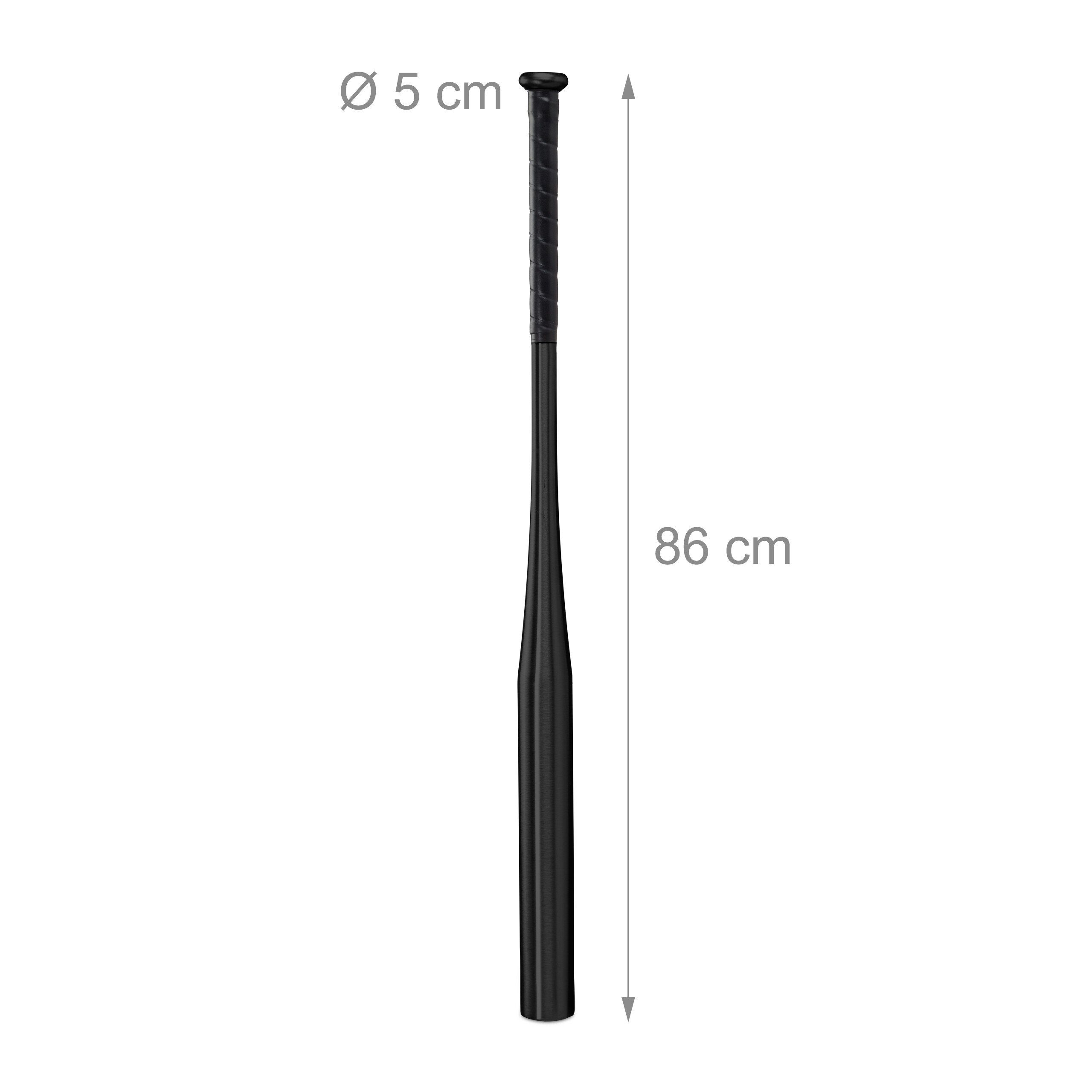 relaxdays Softballschläger Schwarzer Baseballschläger aus Aluminium, 5 "