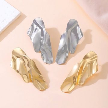 AUKUU Ohrring-Set Modische Modische geometrische Metall Eisenblech Ohrringe für, Damen unregelmäßige Metall Pailletten Ohrringe