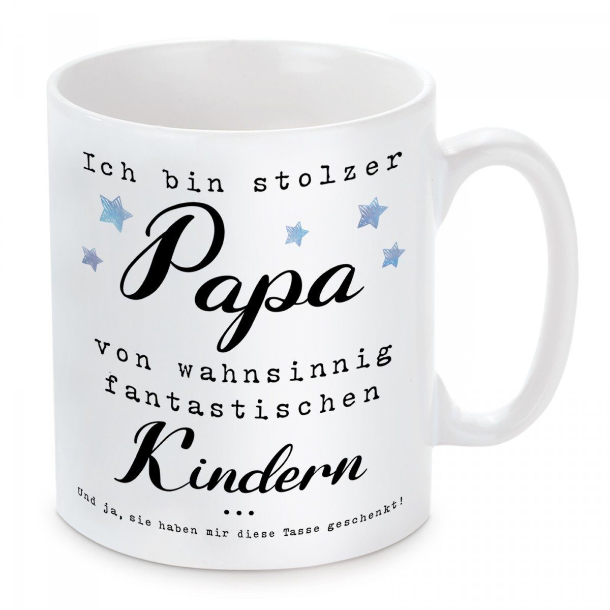 Herzbotschaft Tasse Kaffeebecher mit Motiv Ich bin stolzer Papa von Kindern, Keramik, Kaffeetasse spülmaschinenfest und mikrowellengeeignet