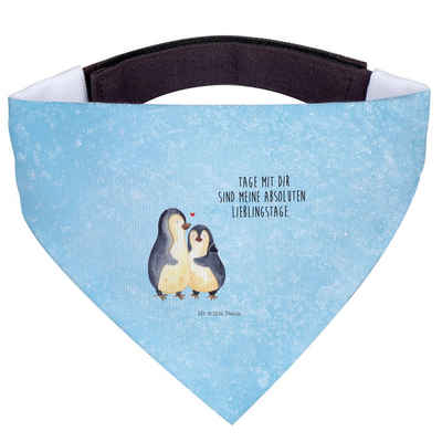 Mr. & Mrs. Panda Hundefliege Pinguin umarmen - Eisblau - Geschenk, Paar, Hunde, Liebespaar, klein, Polyester