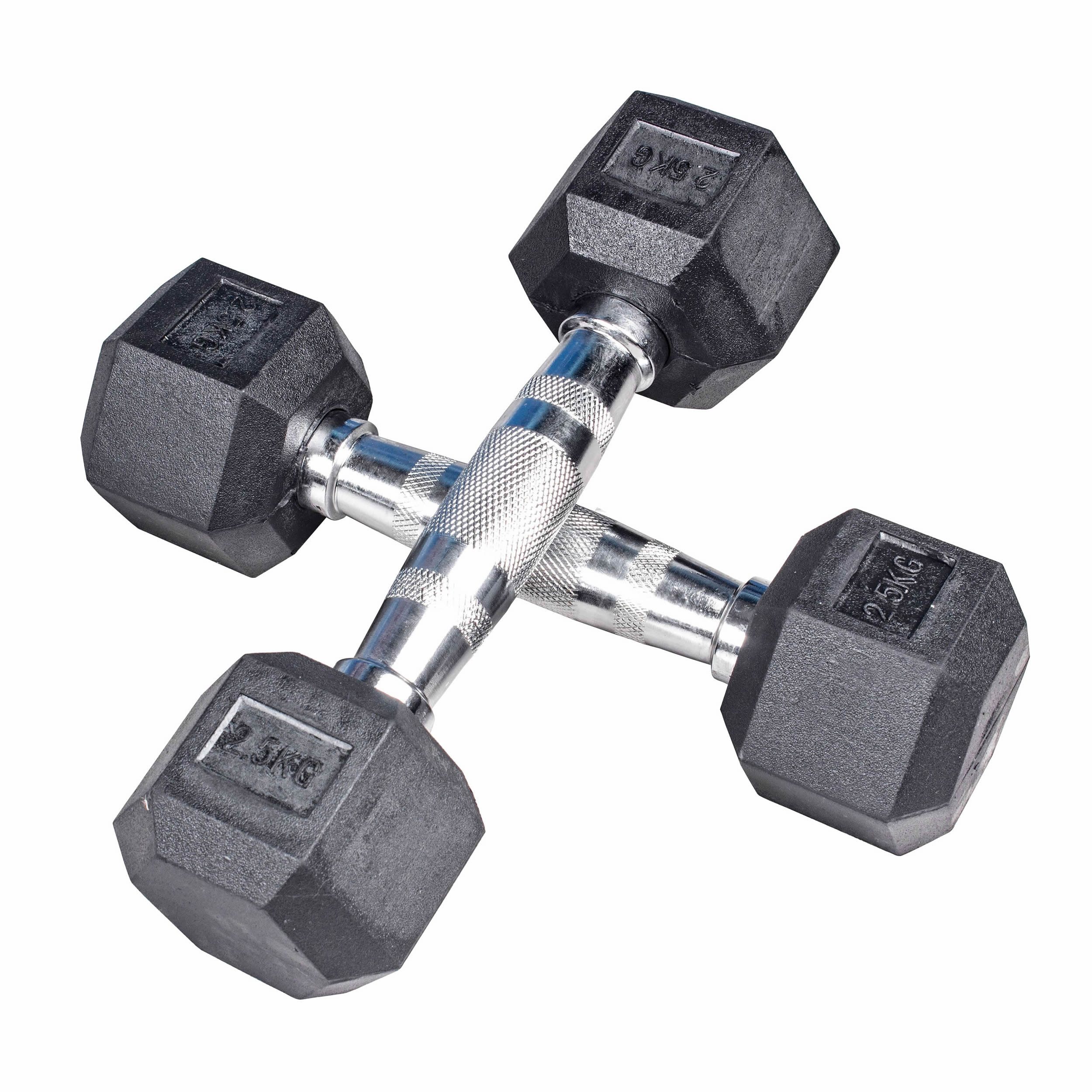 body coach Kurzhantel Hexagon Kurzhantel-Set 5 bis 30kg gummierte sechs-eckige Gewichte, (2er Set, Kurzhantel), verschiedene Gewichte paarweise zur Auswahl