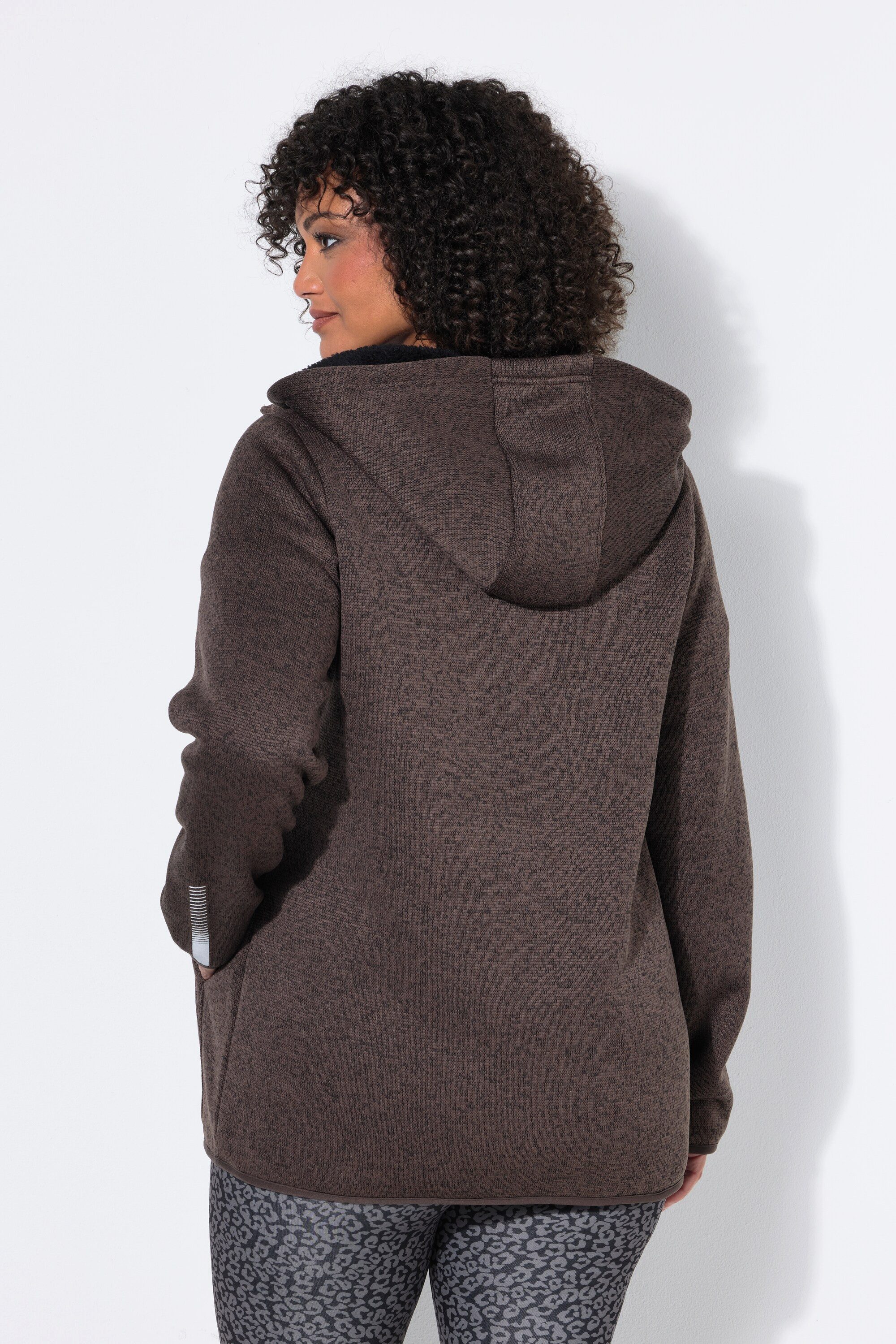 Ulla Popken Sweatjacke Strickfleece-Jacke Teddyfleece 2-Wege-Zipper – Bild 3 von 4
