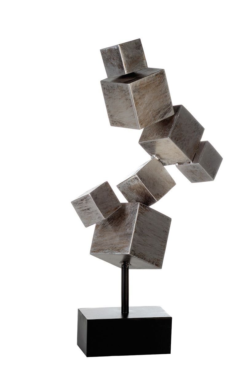 (1 Dekoobjekt Skulptur Cubes, by Metall, 56 Wohnzimmer antik Gilde Casablanca Höhe silber aus St), cm,