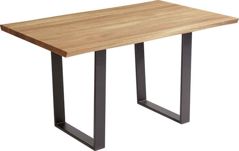 SCHÖSSWENDER Baumkantentisch »Oviedo 4«, FSC®-zertifiziertes Massivholztischplatte mit Baumkante