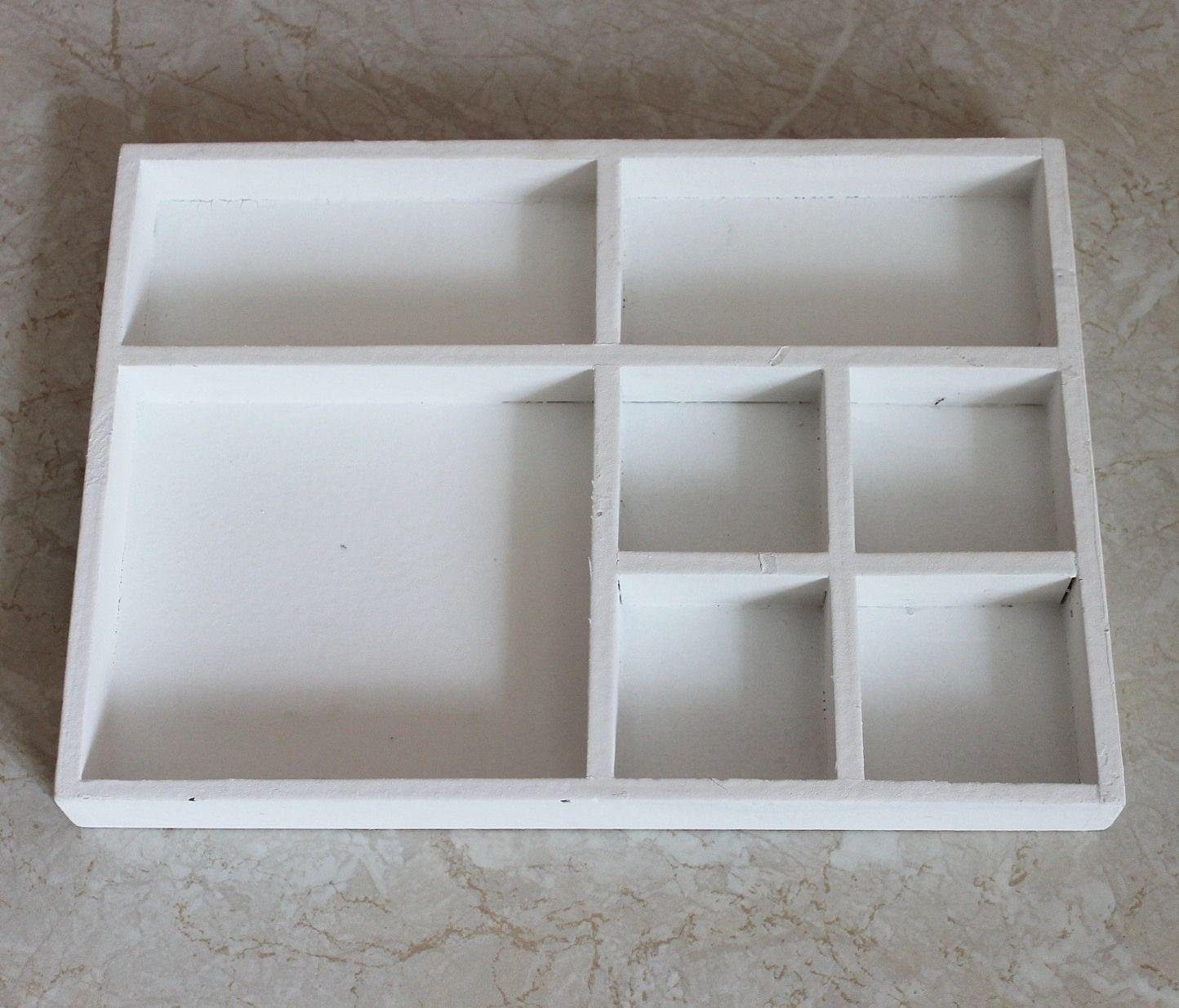 Weiß DanDiBo Holz Sammlervitrine Schubladenbox 32 aus cm Sortierschublade Setzkasten Sortierkasten 12291