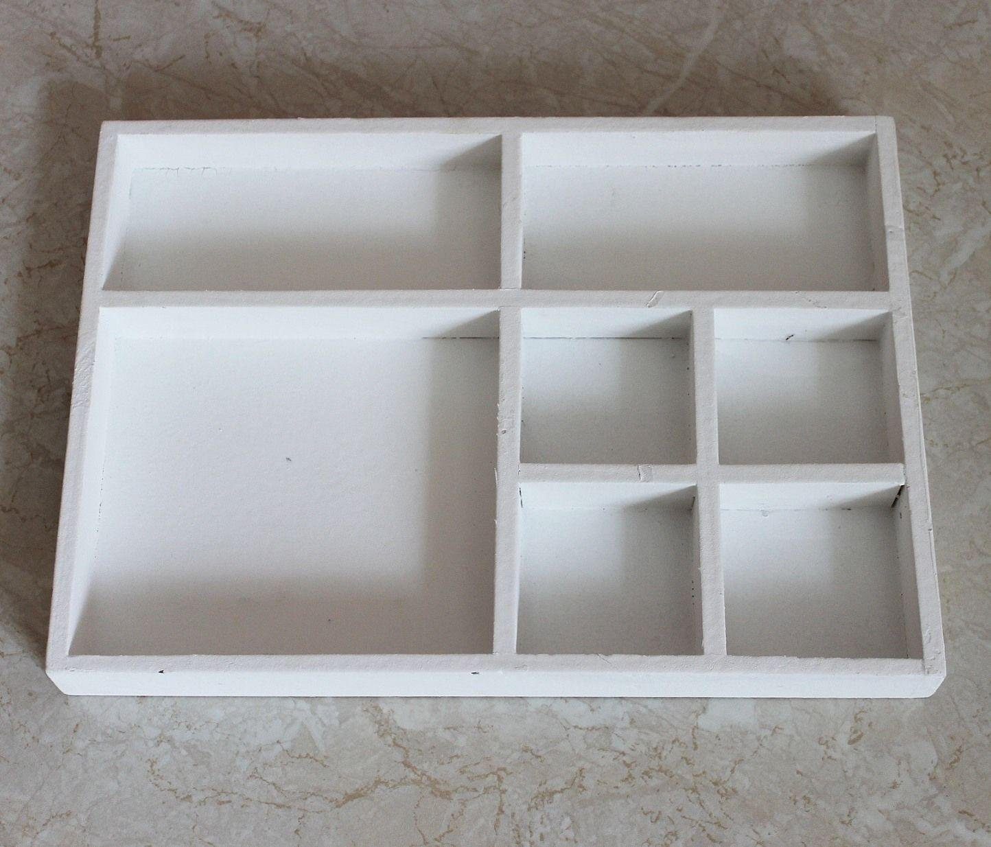 DanDiBo Schubladenbox Sortierkasten Setzkasten 12291 Weiß 32 cm aus Holz Sammlervitrine, Sortierschublade – Bild 5 von 5