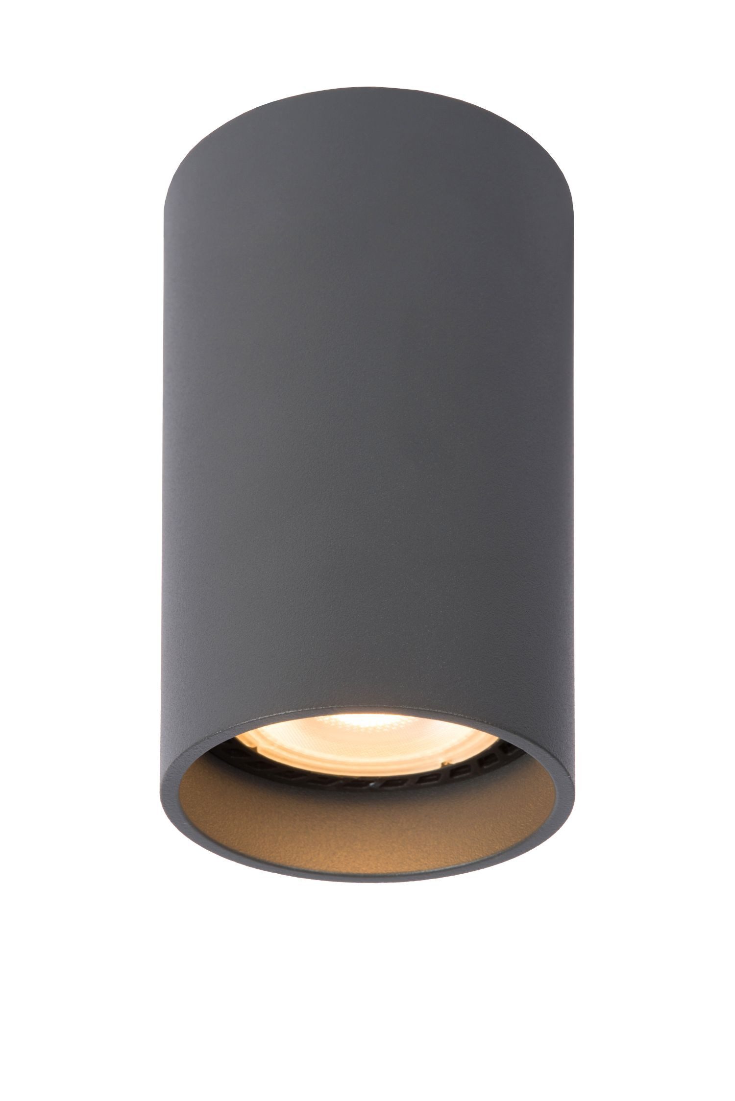 Licht-Erlebnisse Deckenleuchte NESOL, Warmweiß, Aluminium D: 5.5 cm Aufputz Grau GU10 rund warmweiß 2200 K 320 lm