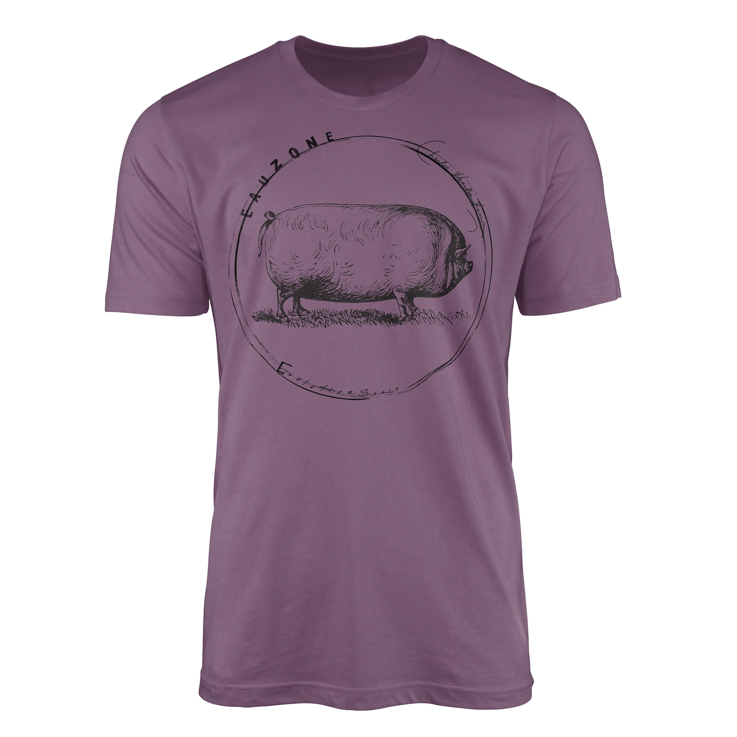 Evolution Sinus Art Herren Shiraz T-Shirt T-Shirt Schwein