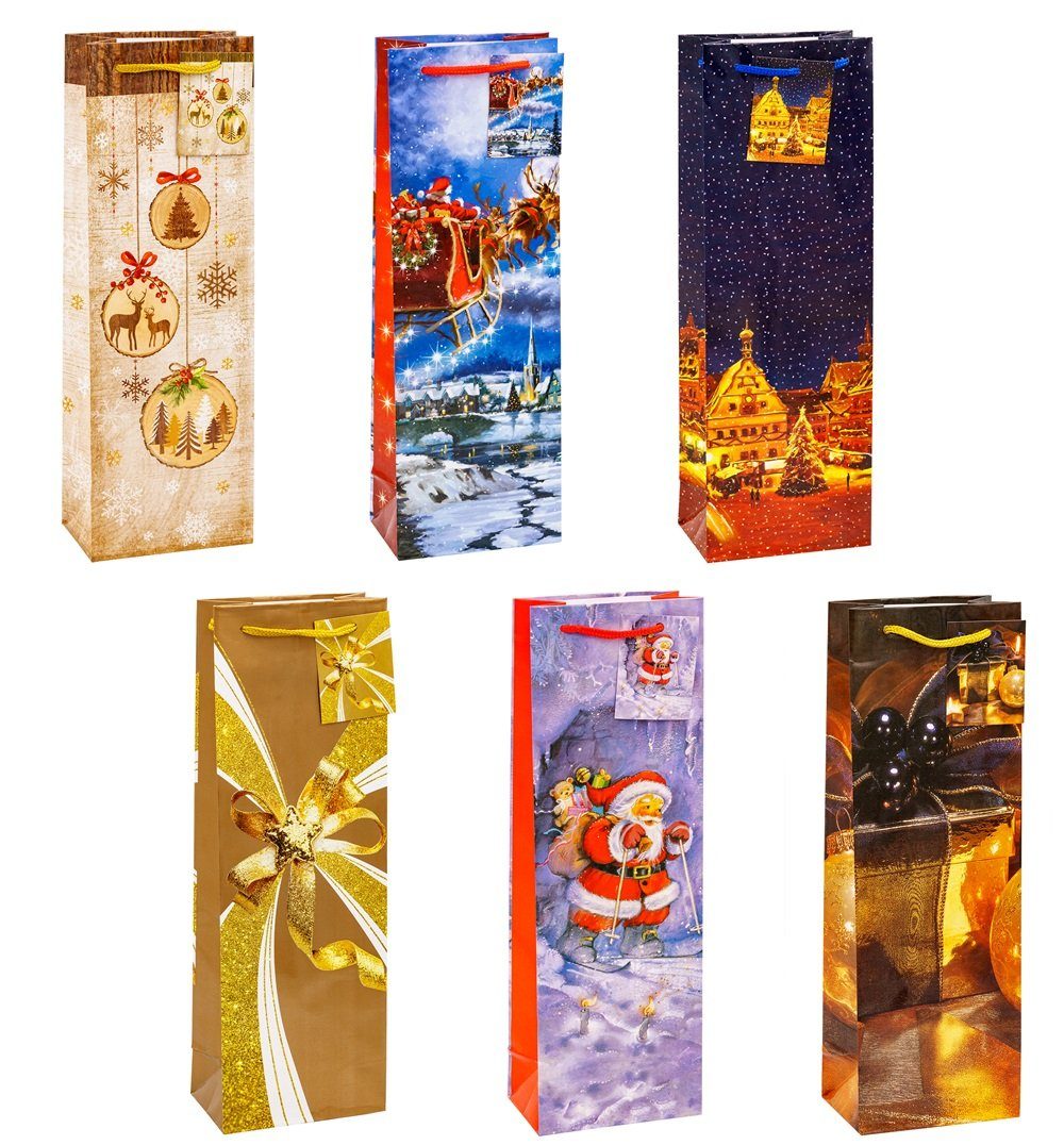 TSI Geschenkpapier T WEIHNACHTEN Geschenktüten 8 cm 12 Geschenktüte Flaschentüte, - (B Serie H) x 36 x 7 x x 12