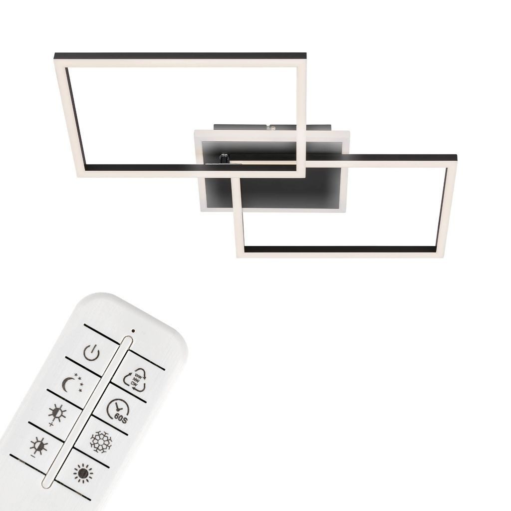 Briloner Leuchten LED Deckenleuchte 3049015, Dimmfunktion, LED fest integriert, 2700K - Extra-Warmweiß, Deckenlampe CCT dimmbar Backlight 50x38,8x8cm