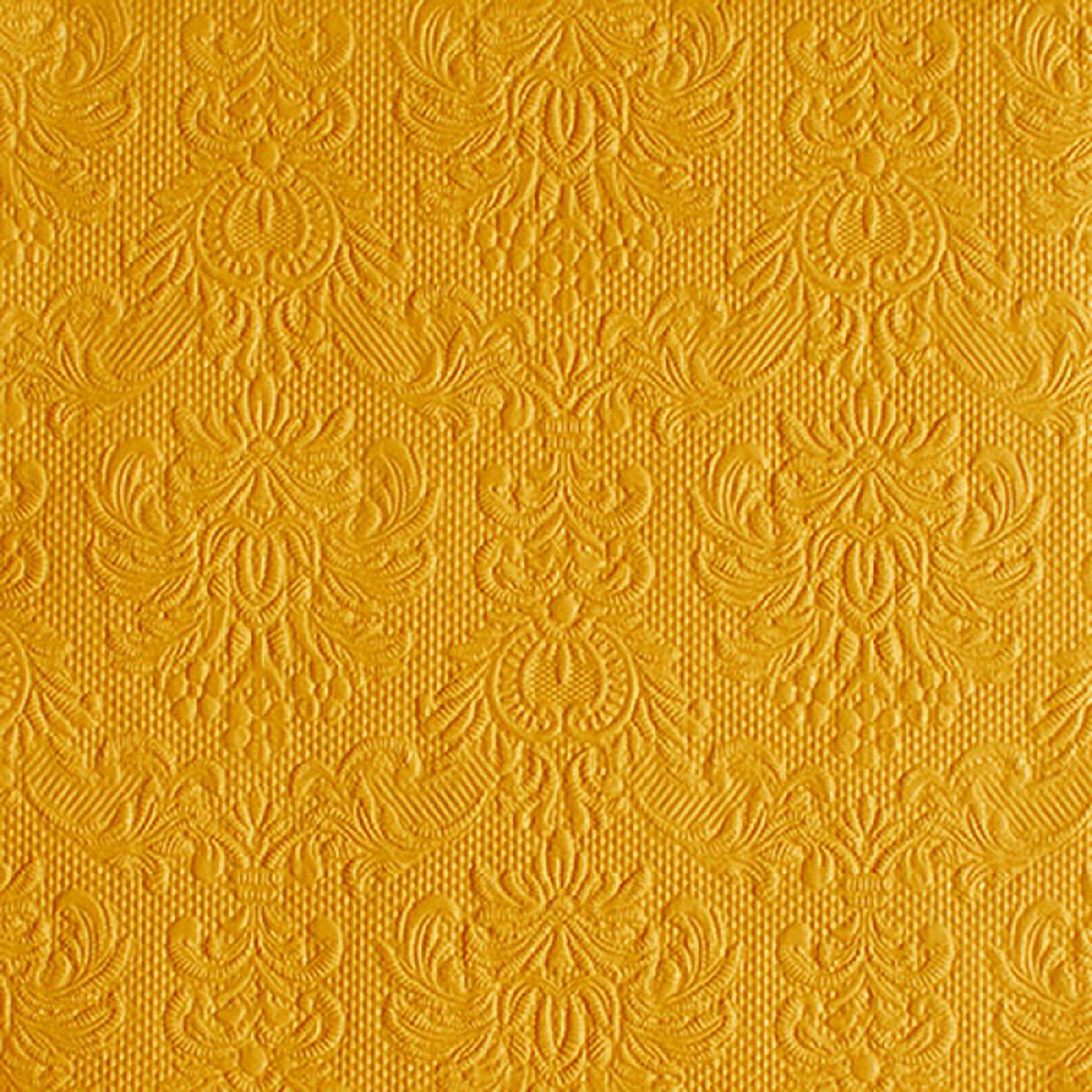 Ambiente Luxury Paper Products Papierserviette, Servietten Papier 33x33cm Elegance geprägt 15 Stück Gelb