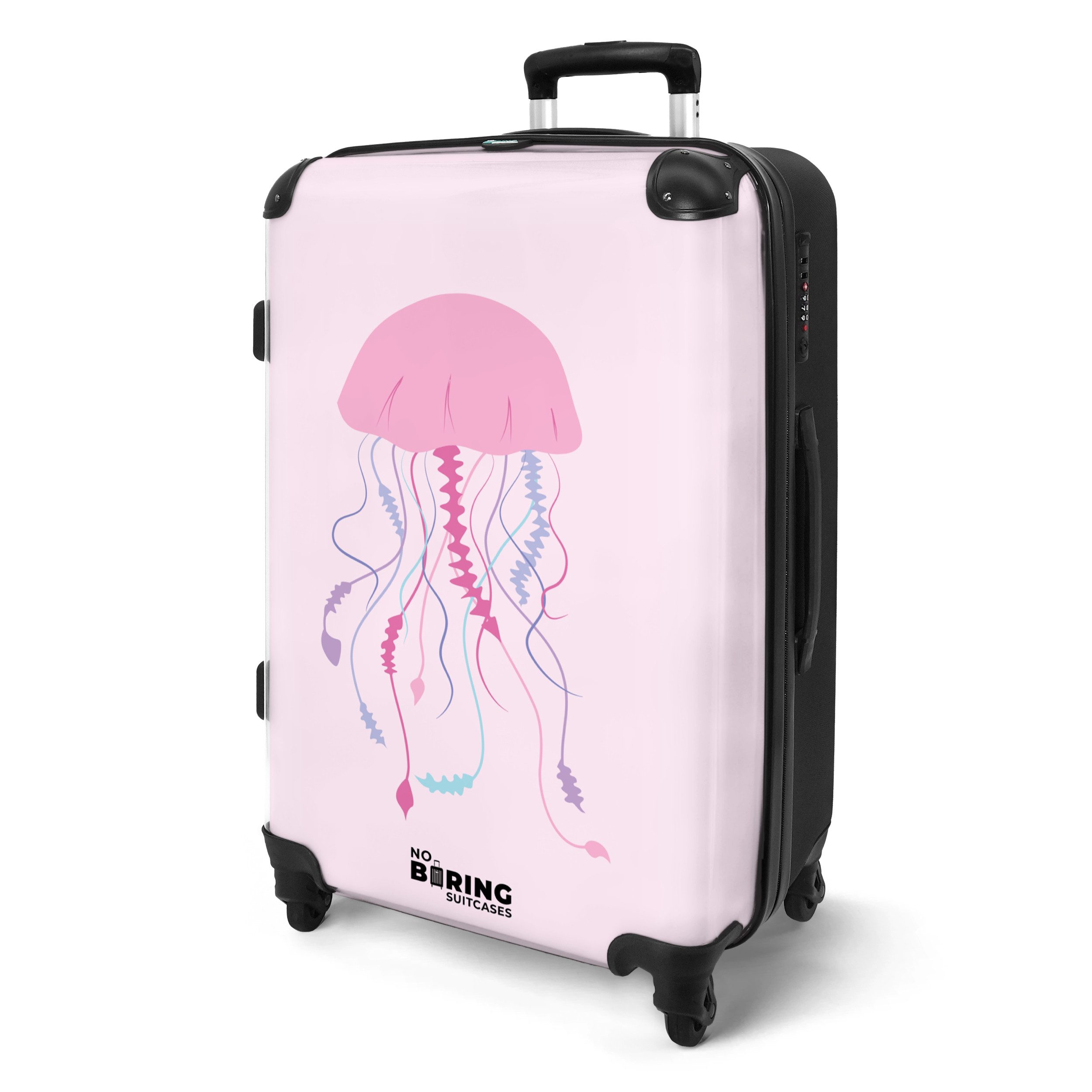 NoBoringSuitcases.com© Hartschalen-Trolley Rosa mit Quallen 67 günstig online kaufen