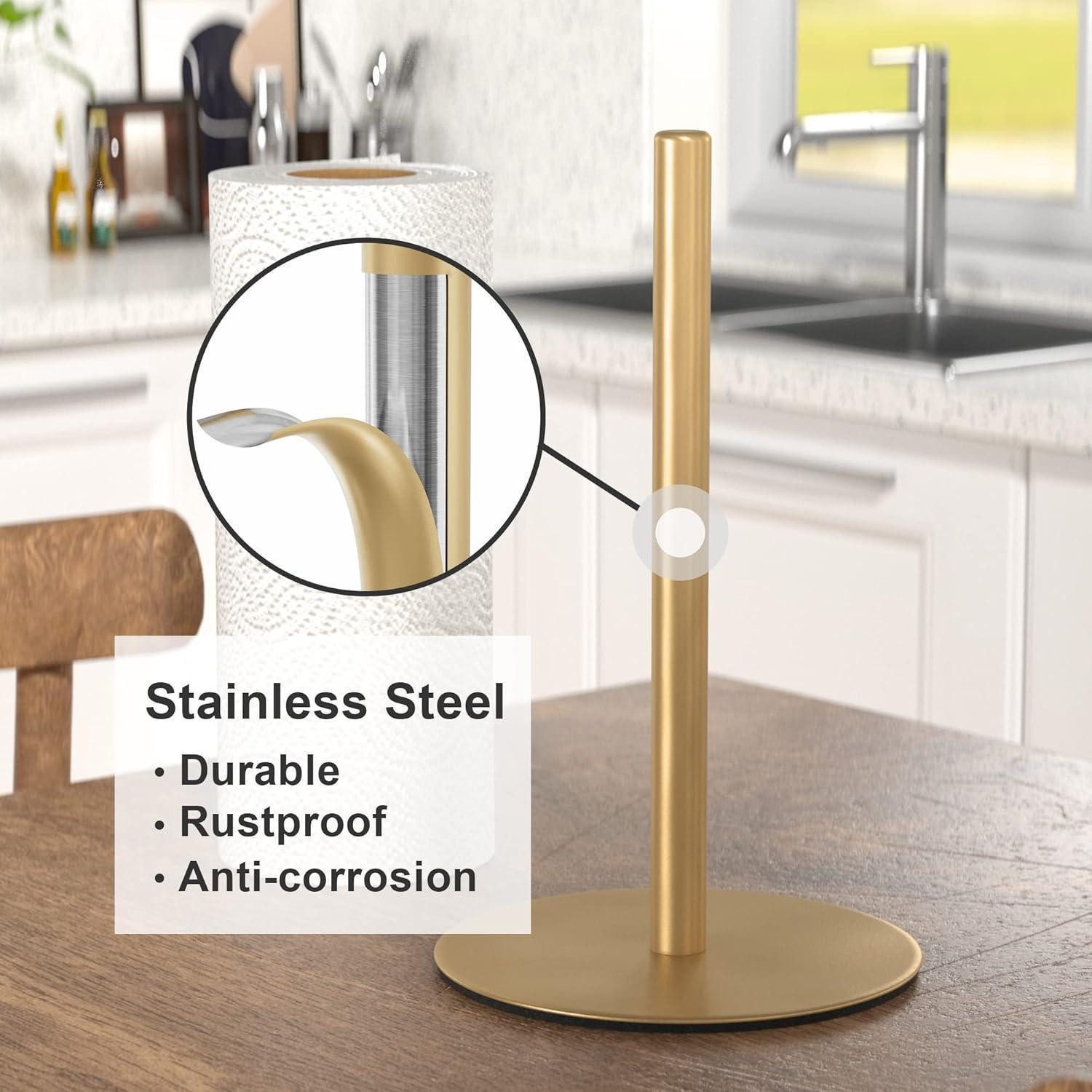 LuxusKollektion Küchenrollenhalter Küchenrollenhalter Edelstahl Klopapier gewichtete Basis Classic Gold