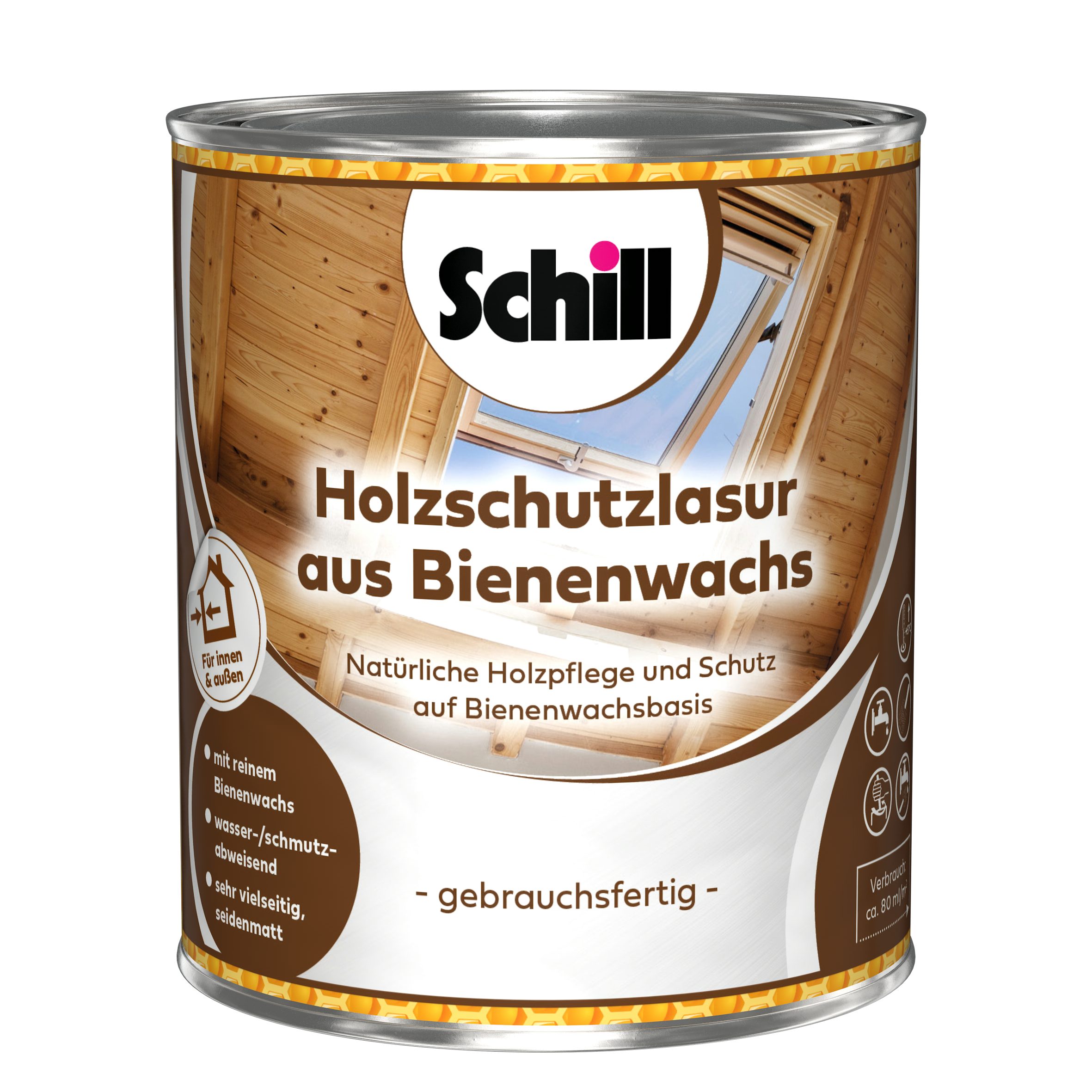 Lack Schill Holzschutzlasur aus Bienenwachs0,75 LiterFarblos
