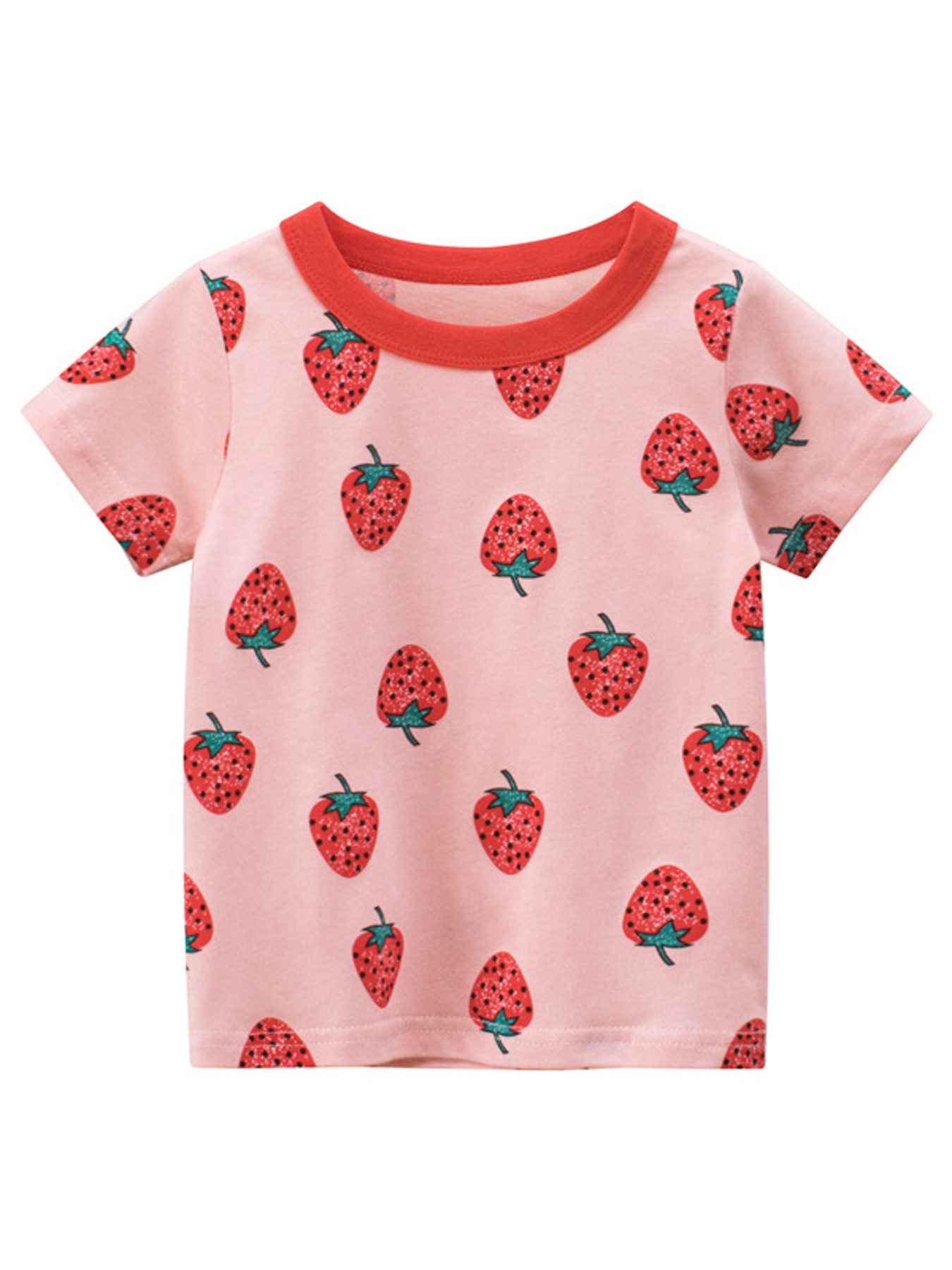 T-Shirt Mädchen T-Shirts Kinder 1-8T Baumwolle Rundhalsausschnitt Sommer