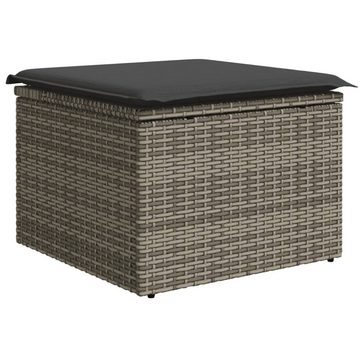 vidaXL Gartenlounge-Set 11-tlg. Garten-Sofagarnitur mit Kissen Grau Poly Rattan, (1-tlg)