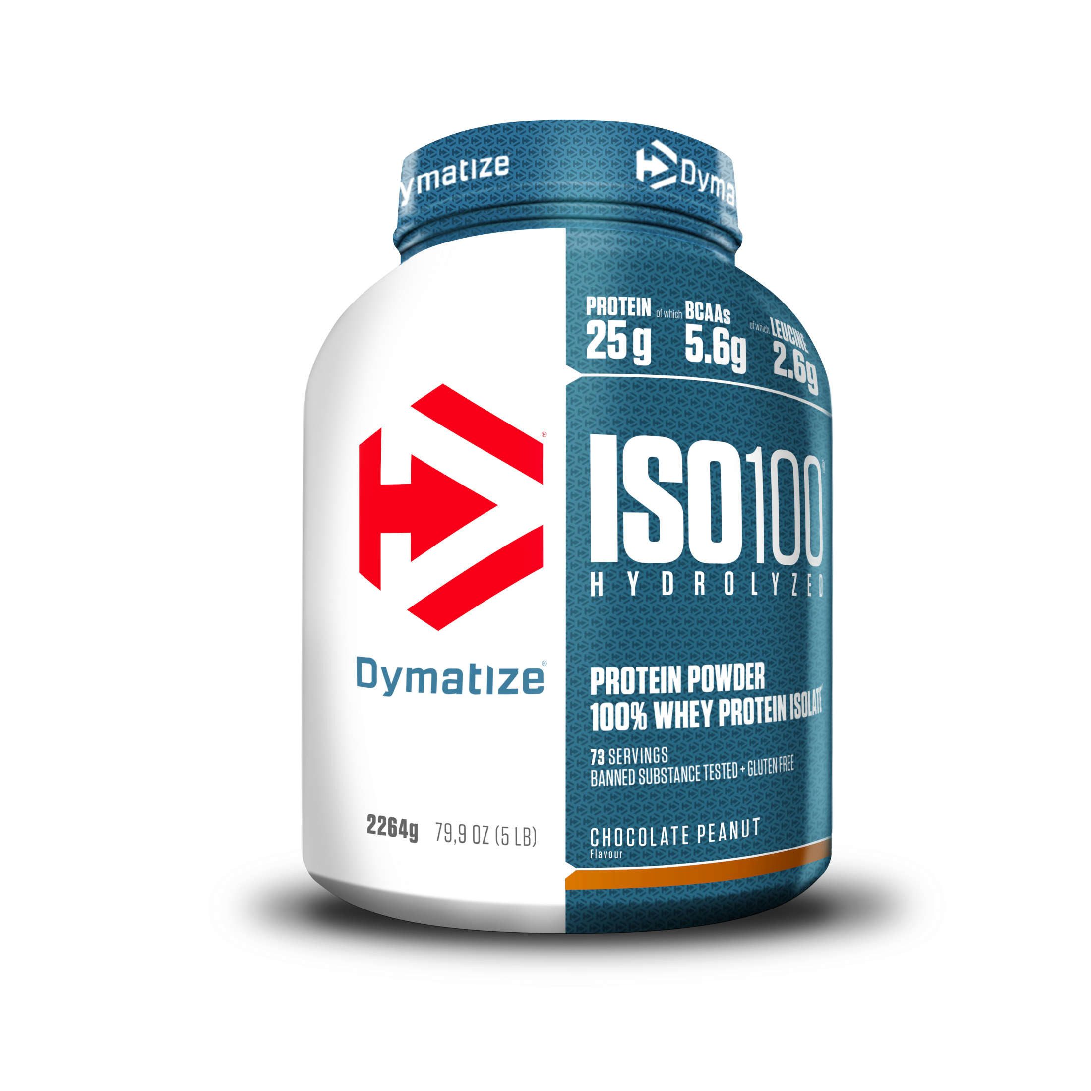 Dymatize Whey Protein Pulver Shake Eiweiß ISO 100 Chocolate Peanut 2264 g Pulver, 2264 g