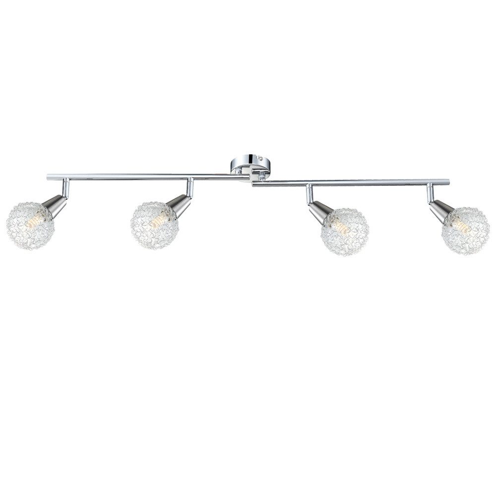 GLOBO LIGHTING LED Deckenleuchte, Leuchtmittel inklusive, Warmweiß, Deckenleuchte Chrom deckenleuchte Glas Aluminium