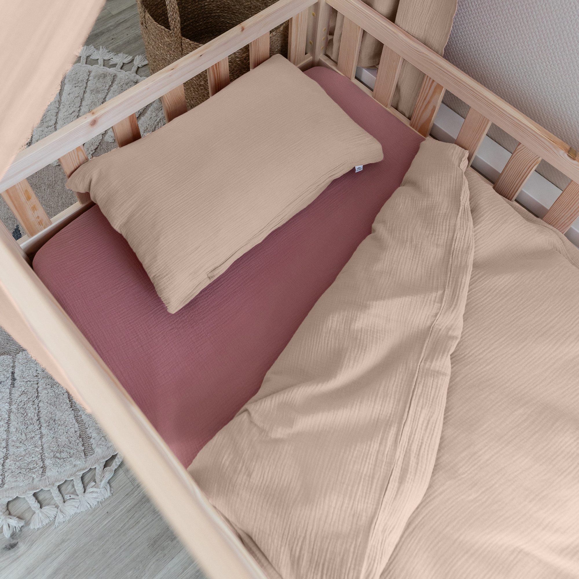 lilimaus Kinderbettwäsche Musselin Kinderbettwäsche 100x135 135x200 - Bettwäsche Kinderbett, 1 teilig, Kinderbettwäsche Set 100% Baumwolle, atmungsaktiv & weich