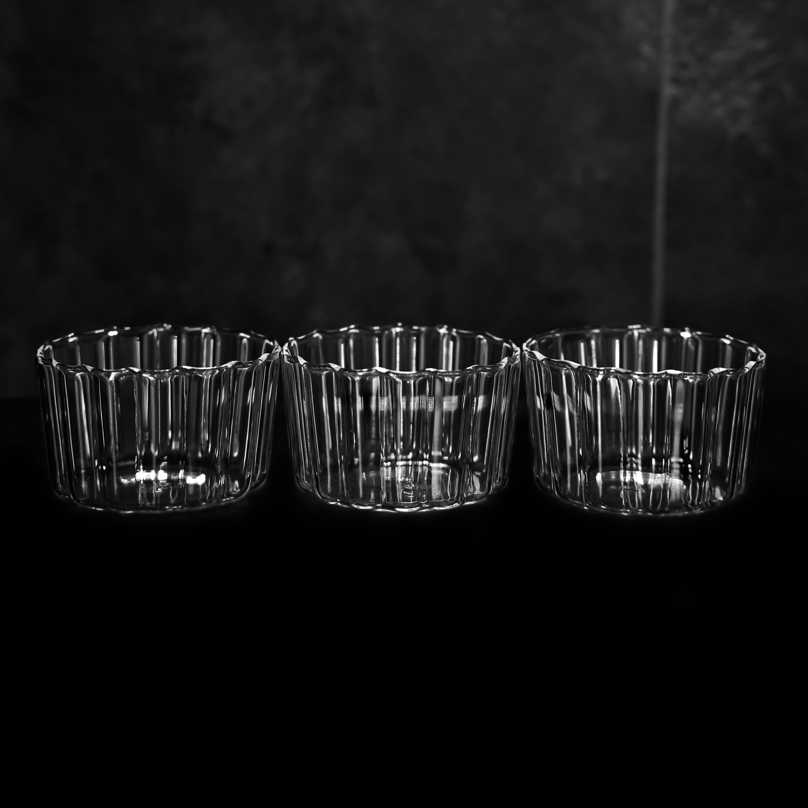 Almina Snackschale Glasschalen "Luana Dipo" 3er-Set aus Borosilikatglas im Relief Design, (3-tlg)