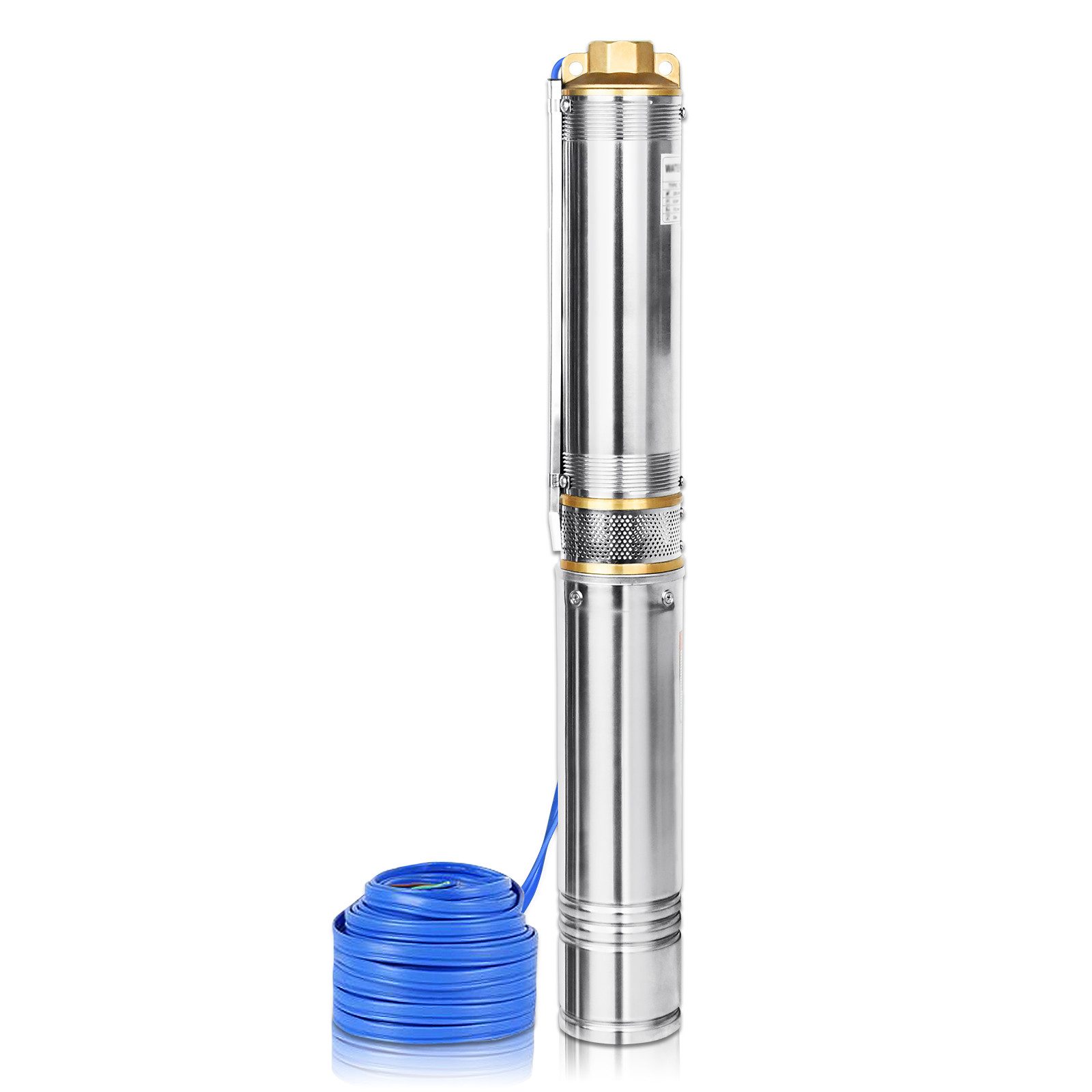 FIVMEN Wasserpumpenzange Tiefbrunnenpumpe Brunnenpumpe Elektrisch Tauchdruckpumpe Gartenpumpe, Pumpe Unterwasserpumpe aus Edelstahl passend für 11/4 Zoll Rohr