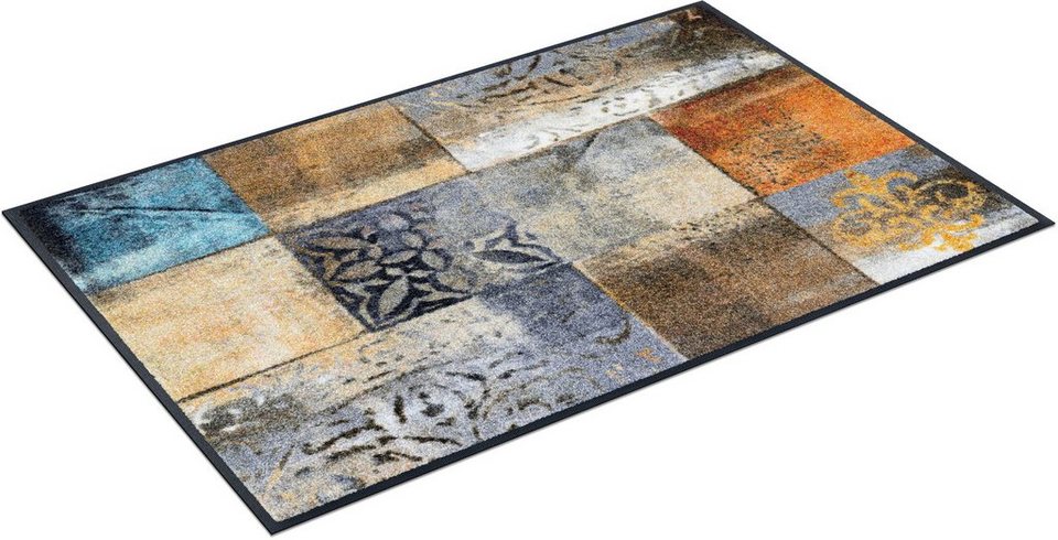 Teppich Tilea, wash+dry by Kleen-Tex, rechteckig, Höhe: 7 mm, rutschhemmend,  In- und Outdoor geeignet, waschbar, sehr flach, für Fußbodenheizung geeignet,  rutschfest