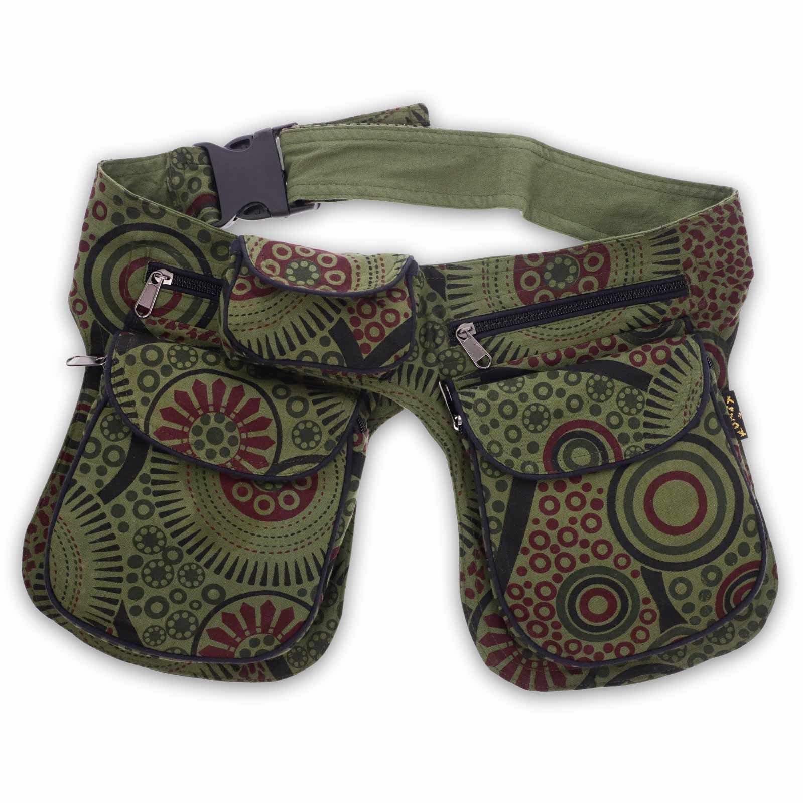 KUNST UND MAGIE Bauchtasche Doppel Bauchtasche Sidebag Gürteltasche Festival Hippie Hüfttasche