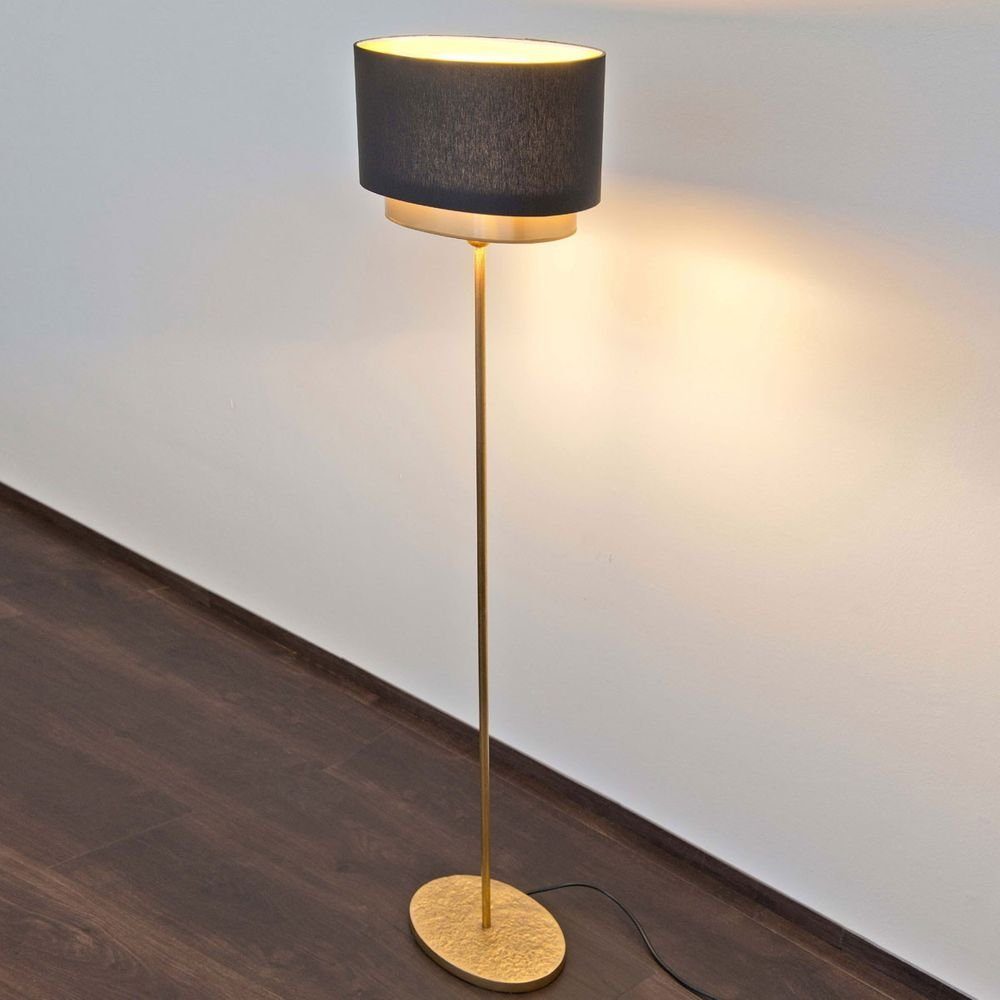 schwarz Mattia Holländer Stehlampe gold, Oval Eisen Gold-Schwarz